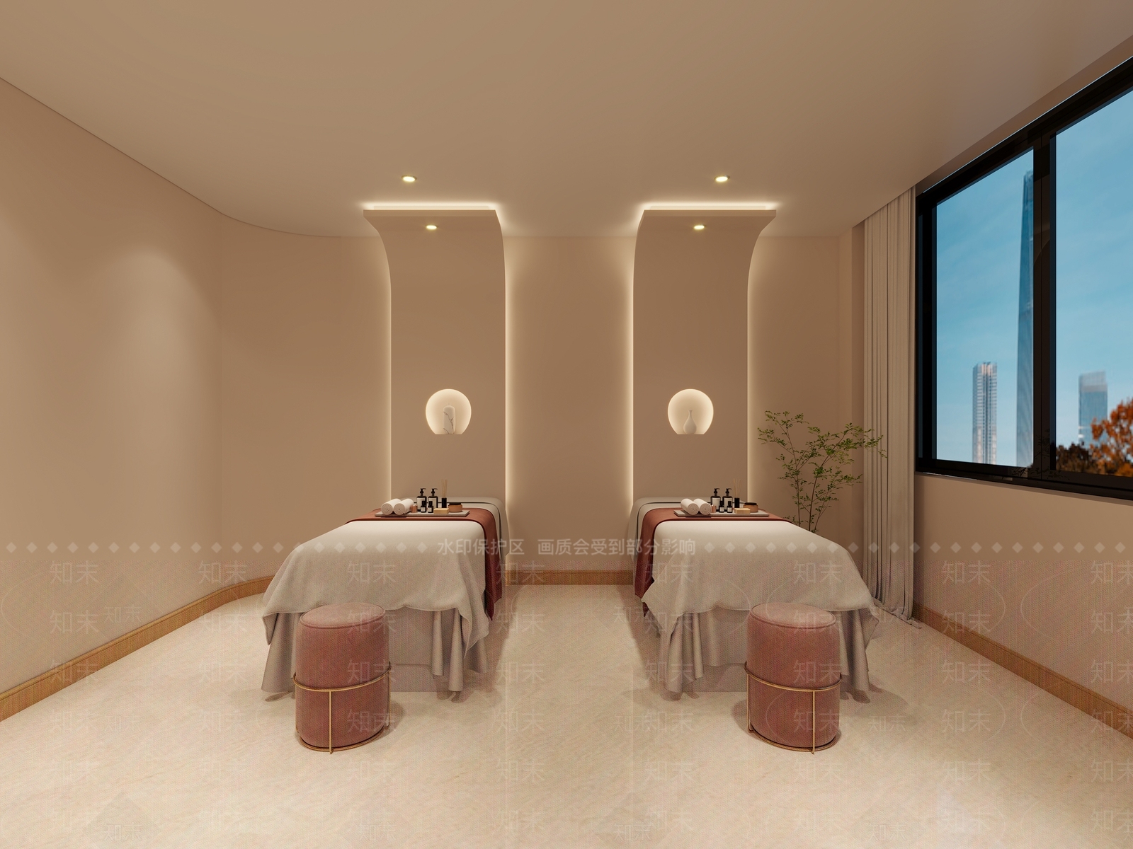 现代美容院美容SPA店3D模型下载【ID:1136197302】