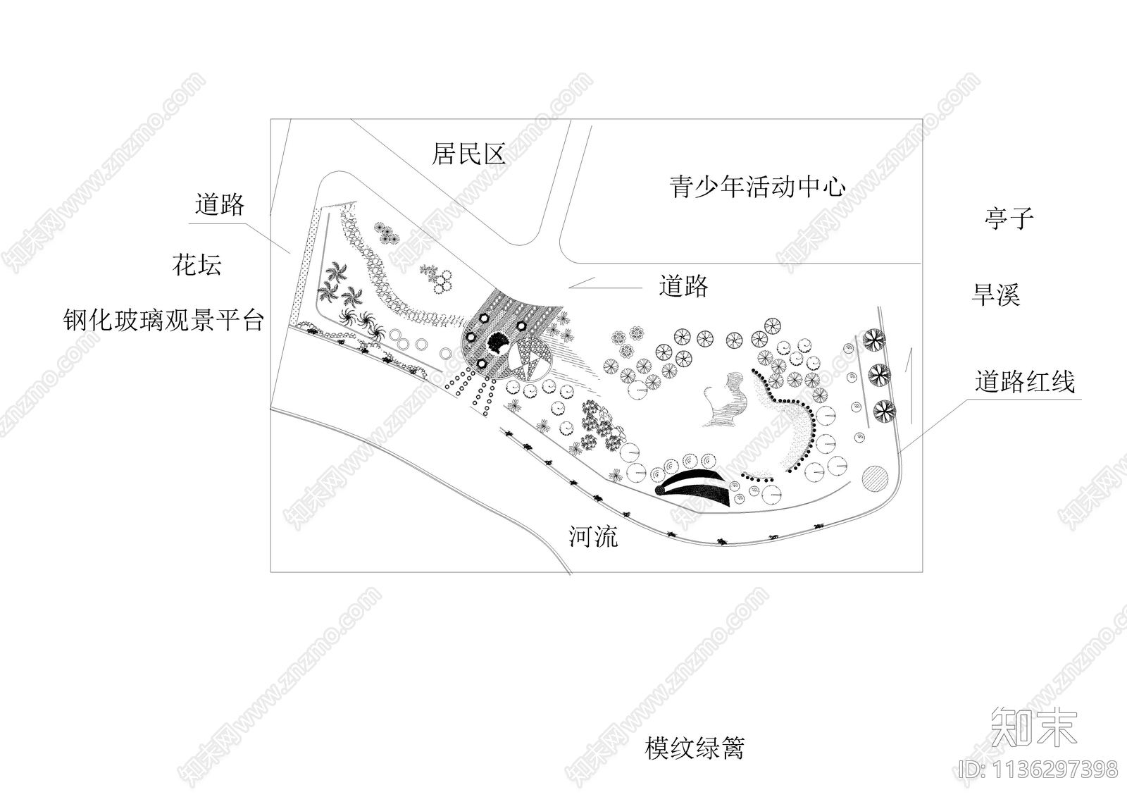 34套滨水公园河道景观平面图施工图下载【ID:1136297398】