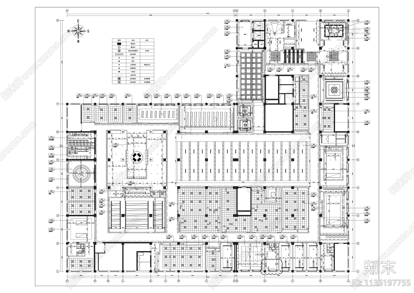 5000㎡茅台酒业办公室cad施工图下载【ID:1136197755】