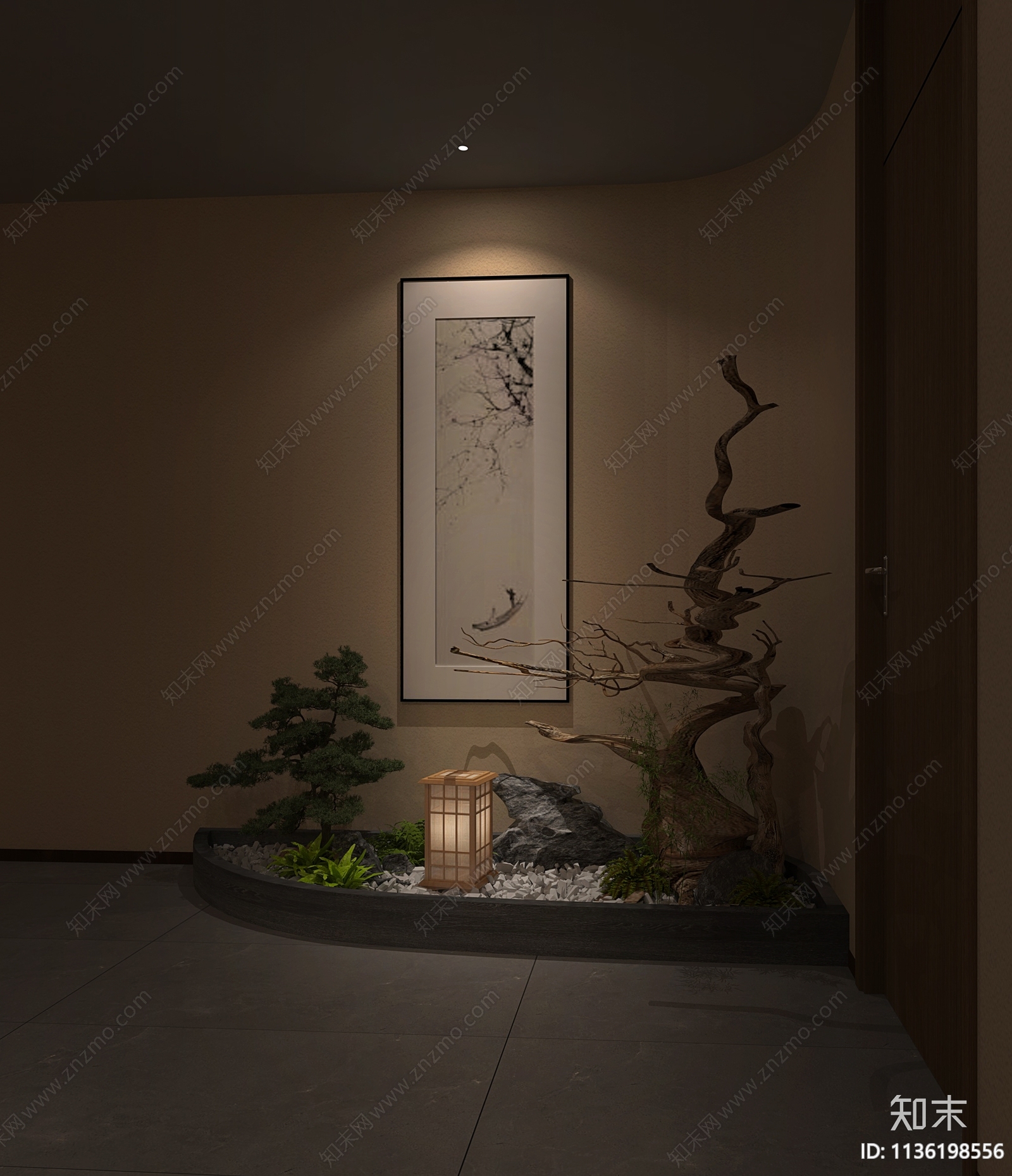 茶楼全套效果图cad施工图下载【ID:1136198556】