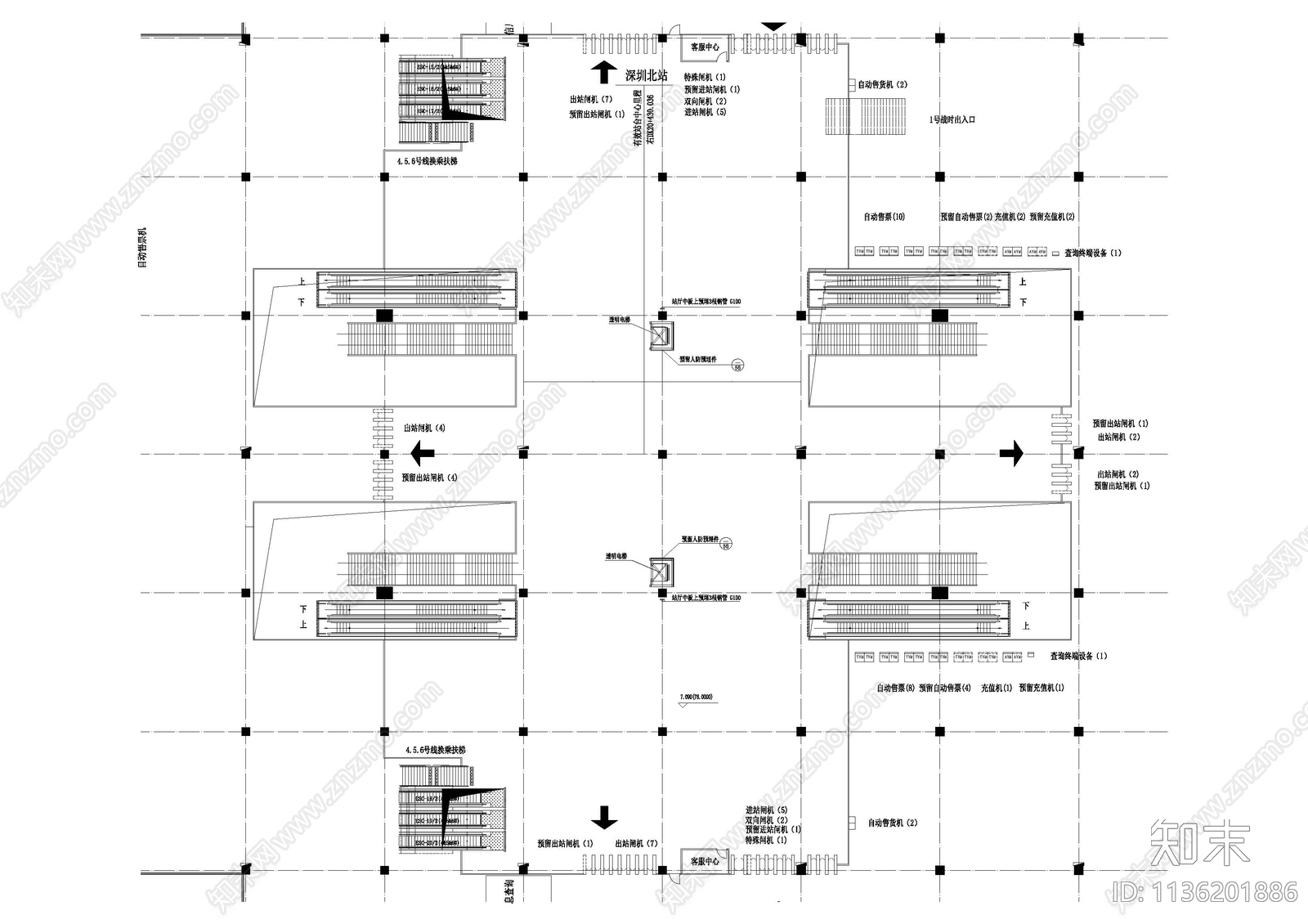 某车站主体建筑cad施工图下载【ID:1136201886】