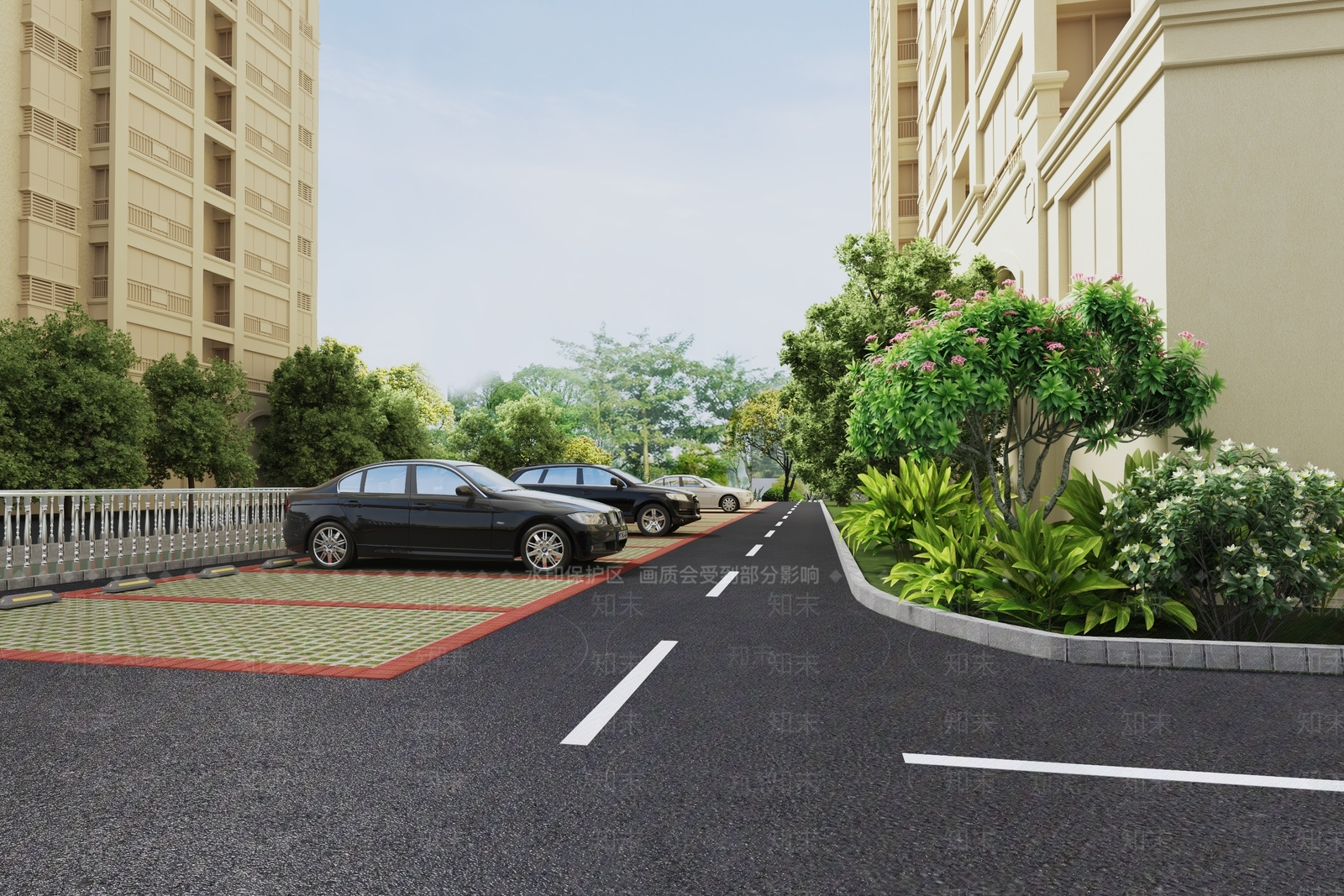 现代户外公共停车场3D模型下载【ID:1136204453】