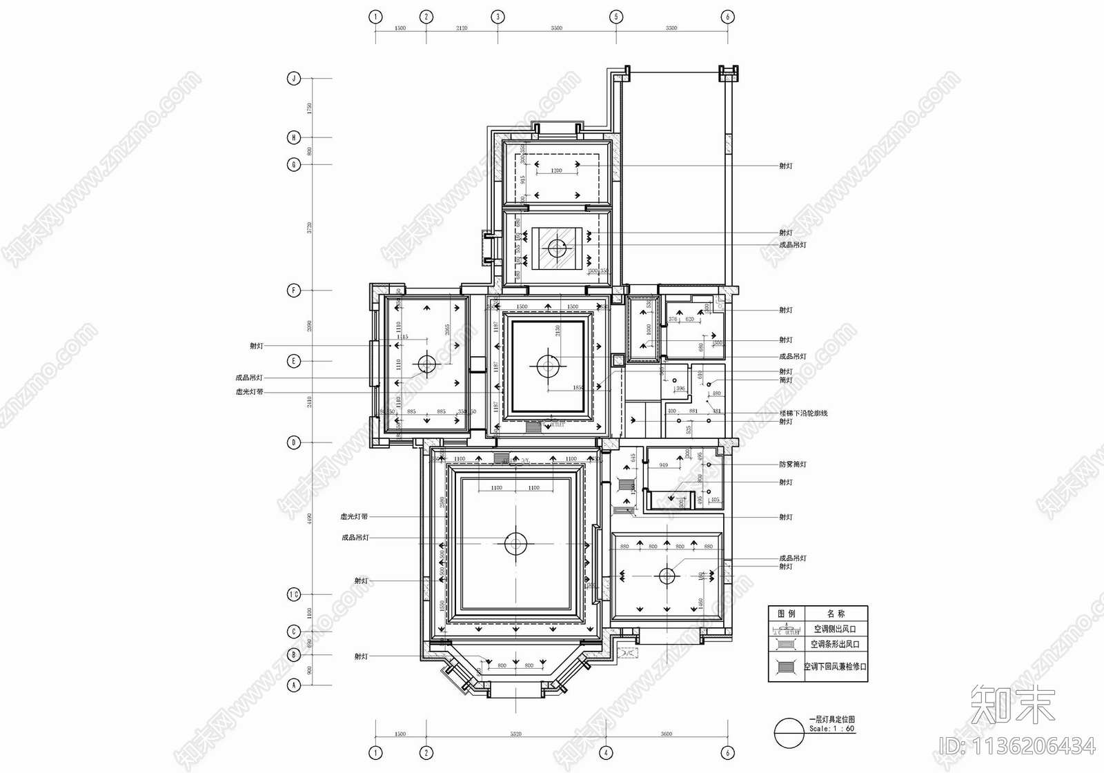 350㎡三层别墅室内cad施工图下载【ID:1136206434】