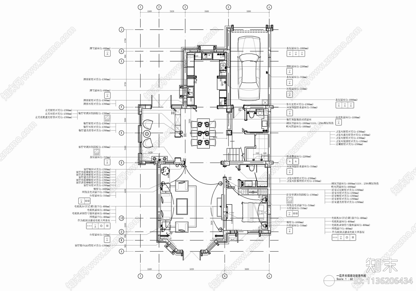 350㎡三层别墅室内cad施工图下载【ID:1136206434】