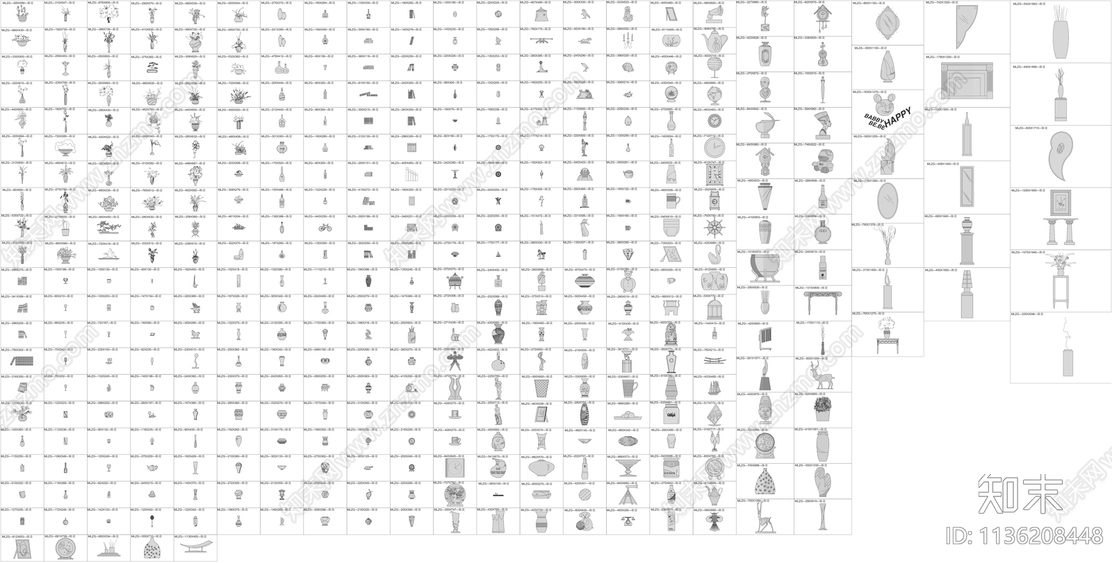 艺术品摆件陈设装饰品施工图下载【ID:1136208448】