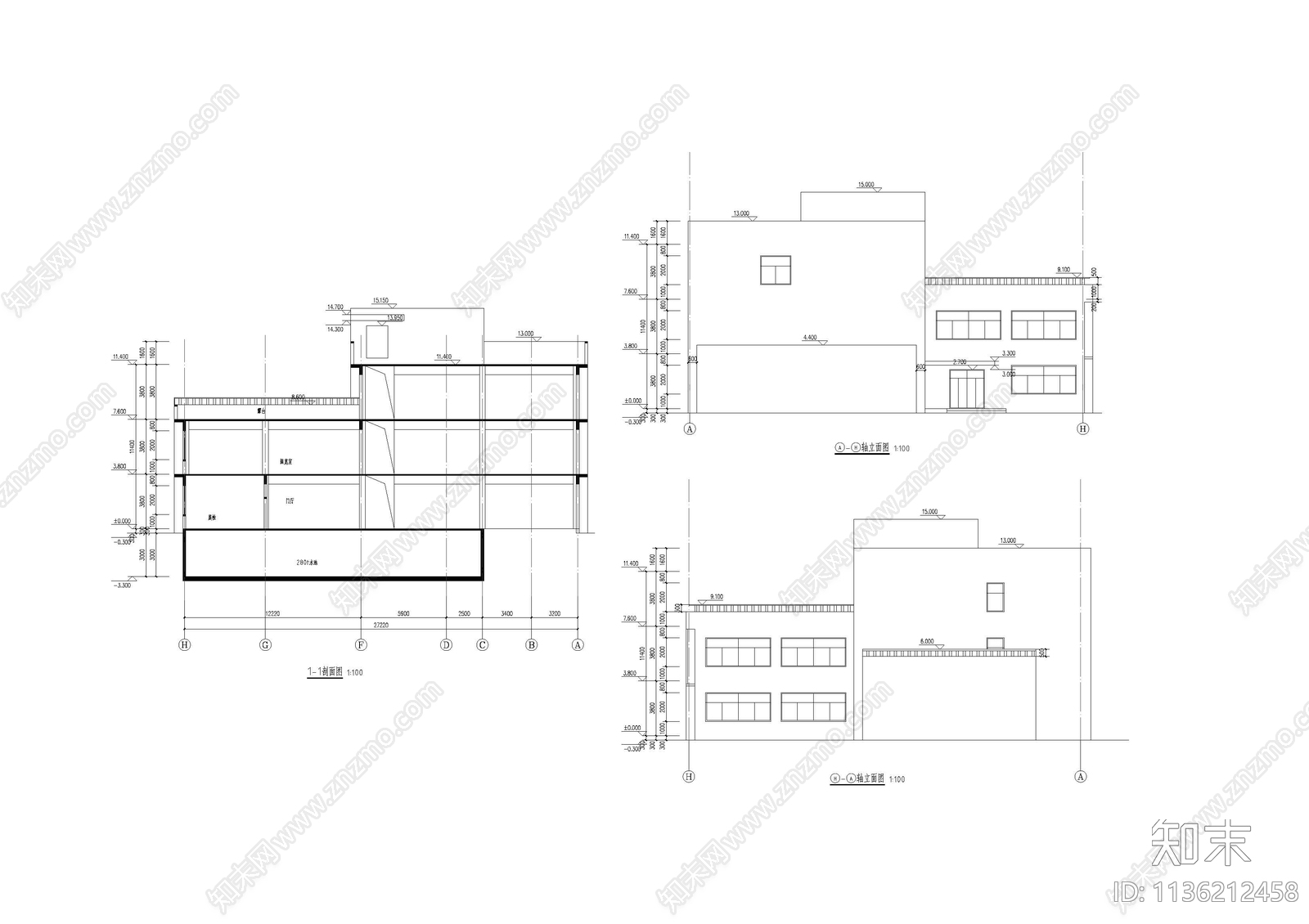 幼儿园建筑cad施工图下载【ID:1136212458】