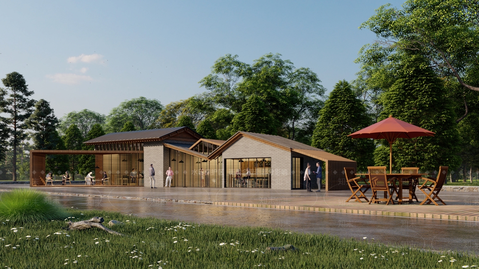 中式乡村驿站SU模型下载【ID:1136214789】