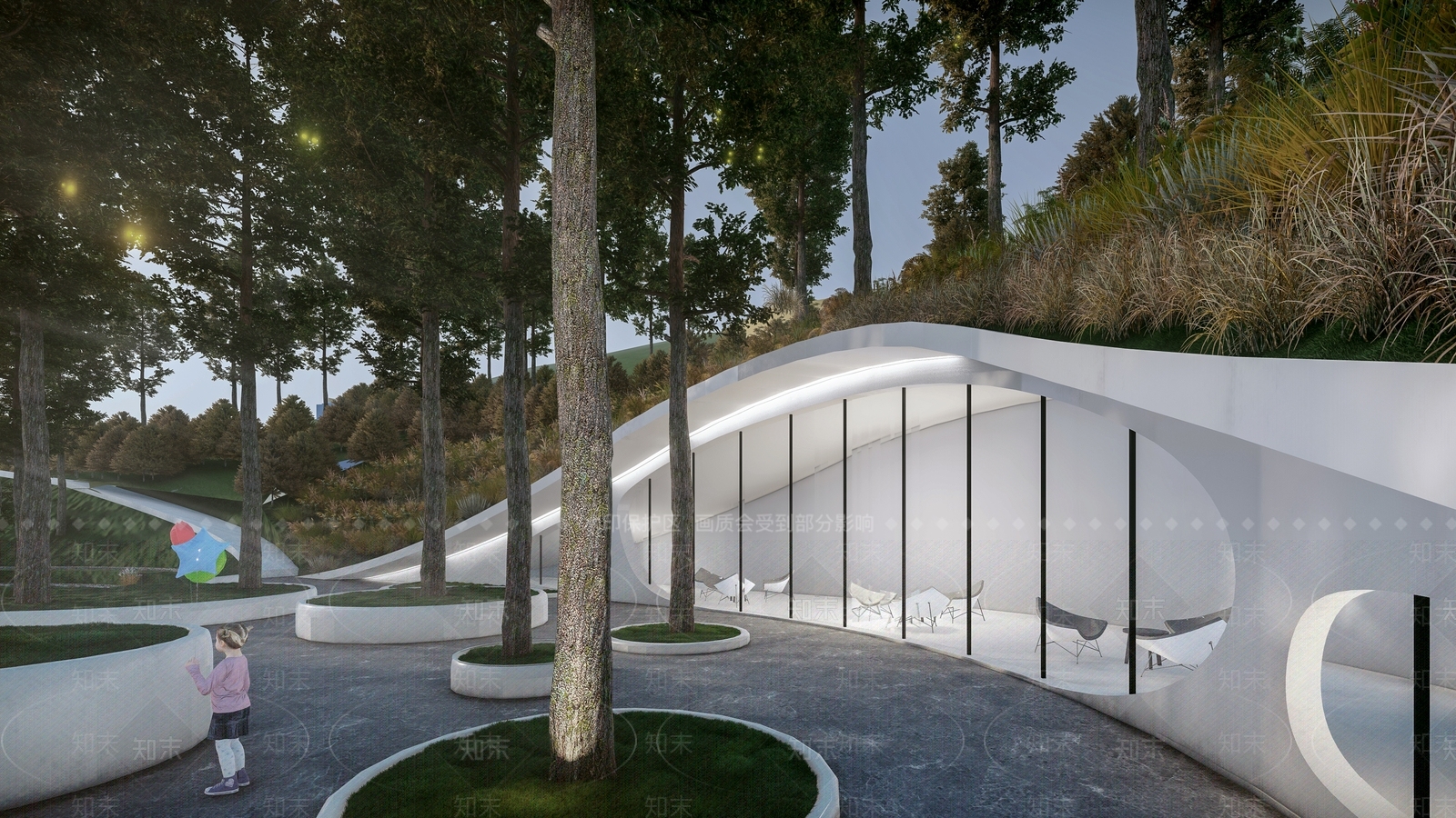 现代景观公园SU模型下载【ID:1136216349】