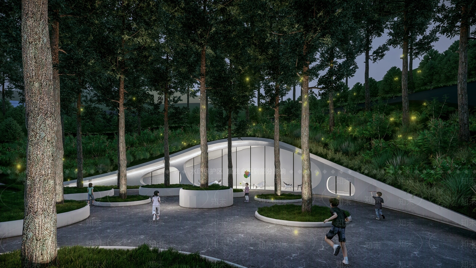 现代景观公园SU模型下载【ID:1136216349】