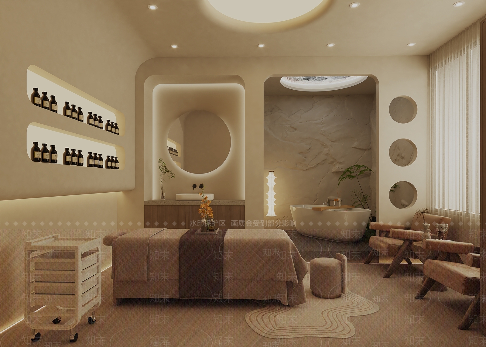 侘寂美容SPA包间3D模型下载【ID:1136216858】