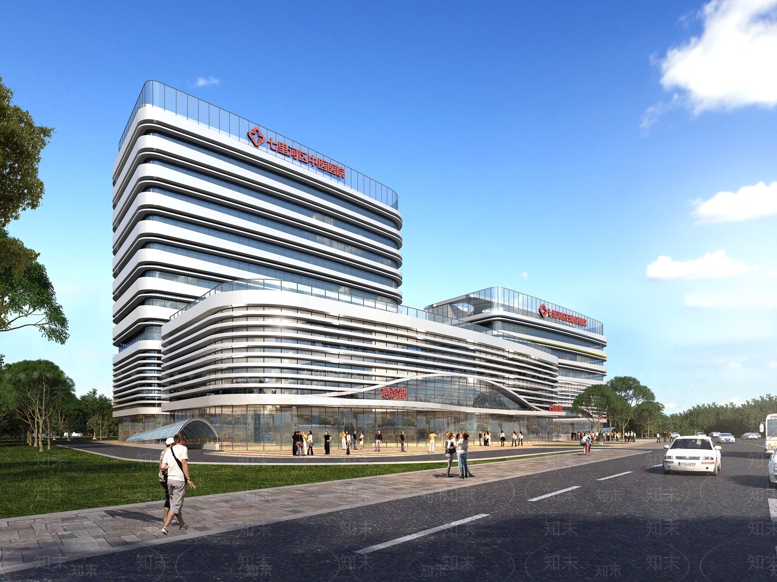 现代医院建筑3D模型下载【ID:1136218947】