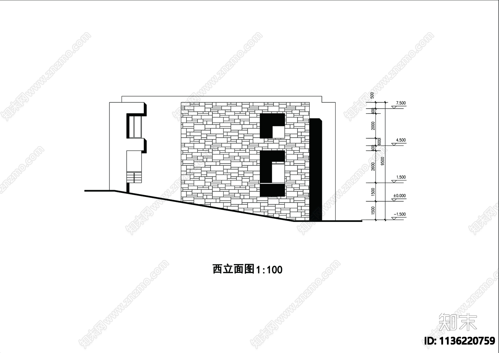 别墅建筑cad施工图下载【ID:1136220759】