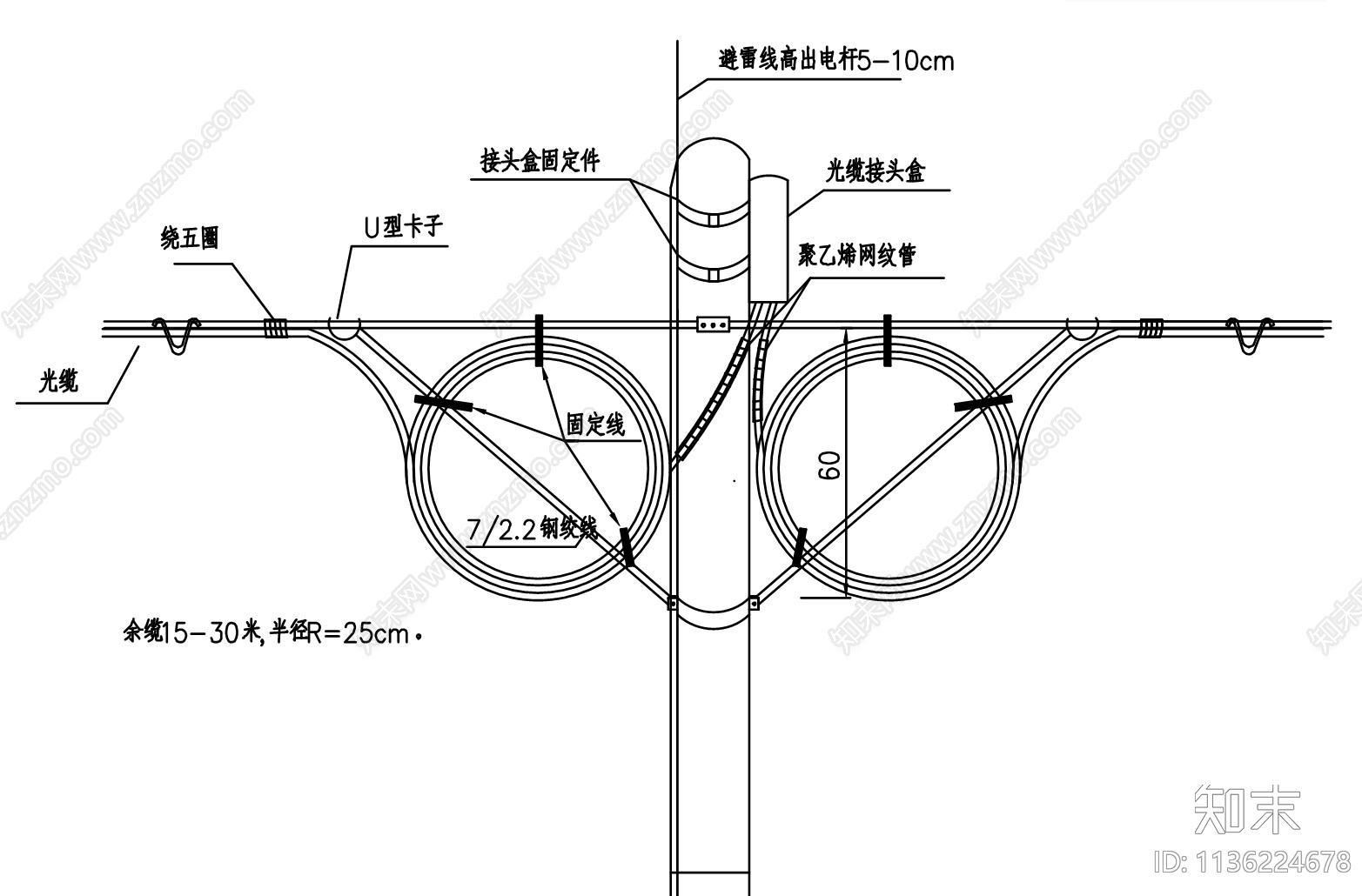 通信工程光缆和管道cad施工图下载【ID:1136224678】