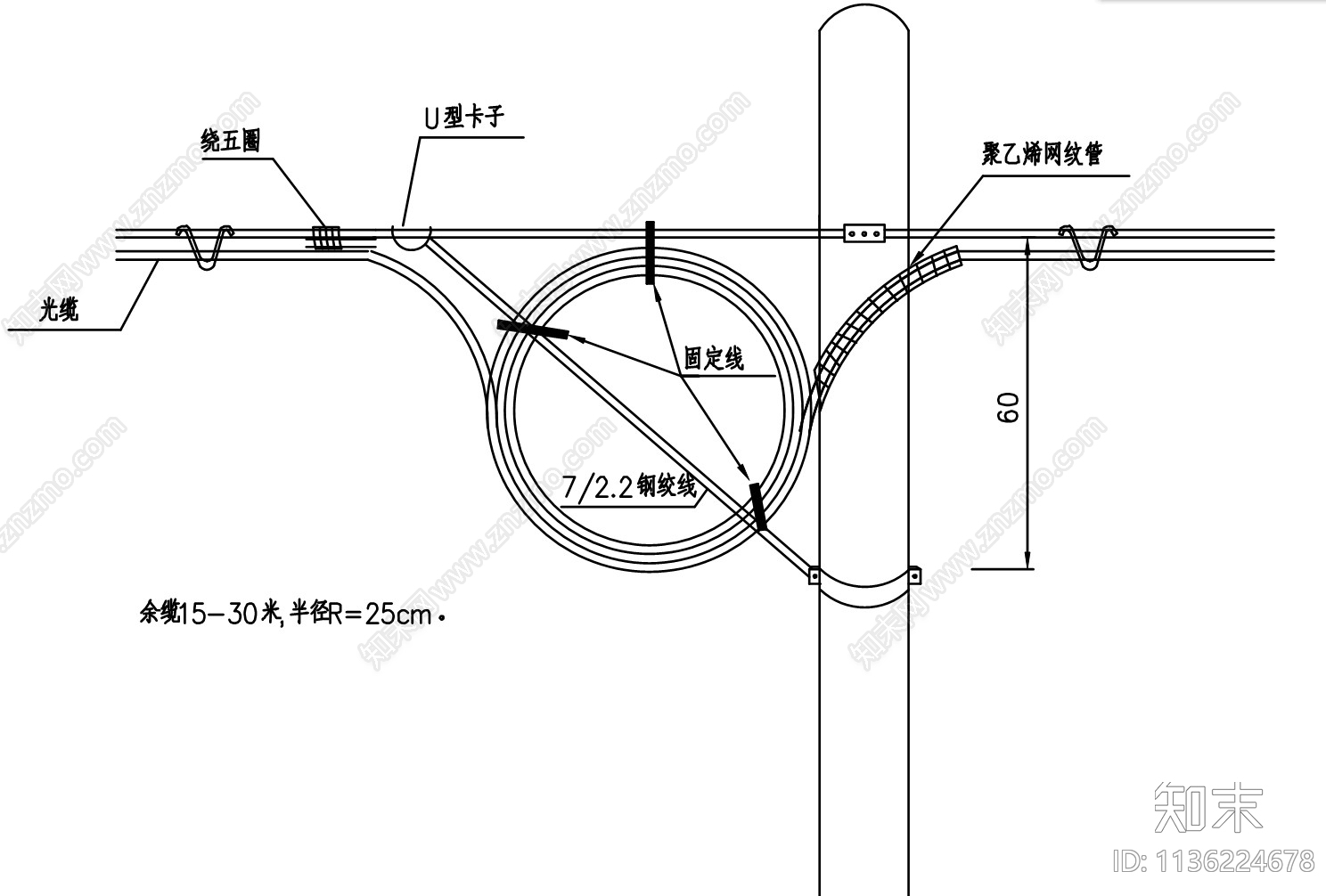 通信工程光缆和管道cad施工图下载【ID:1136224678】