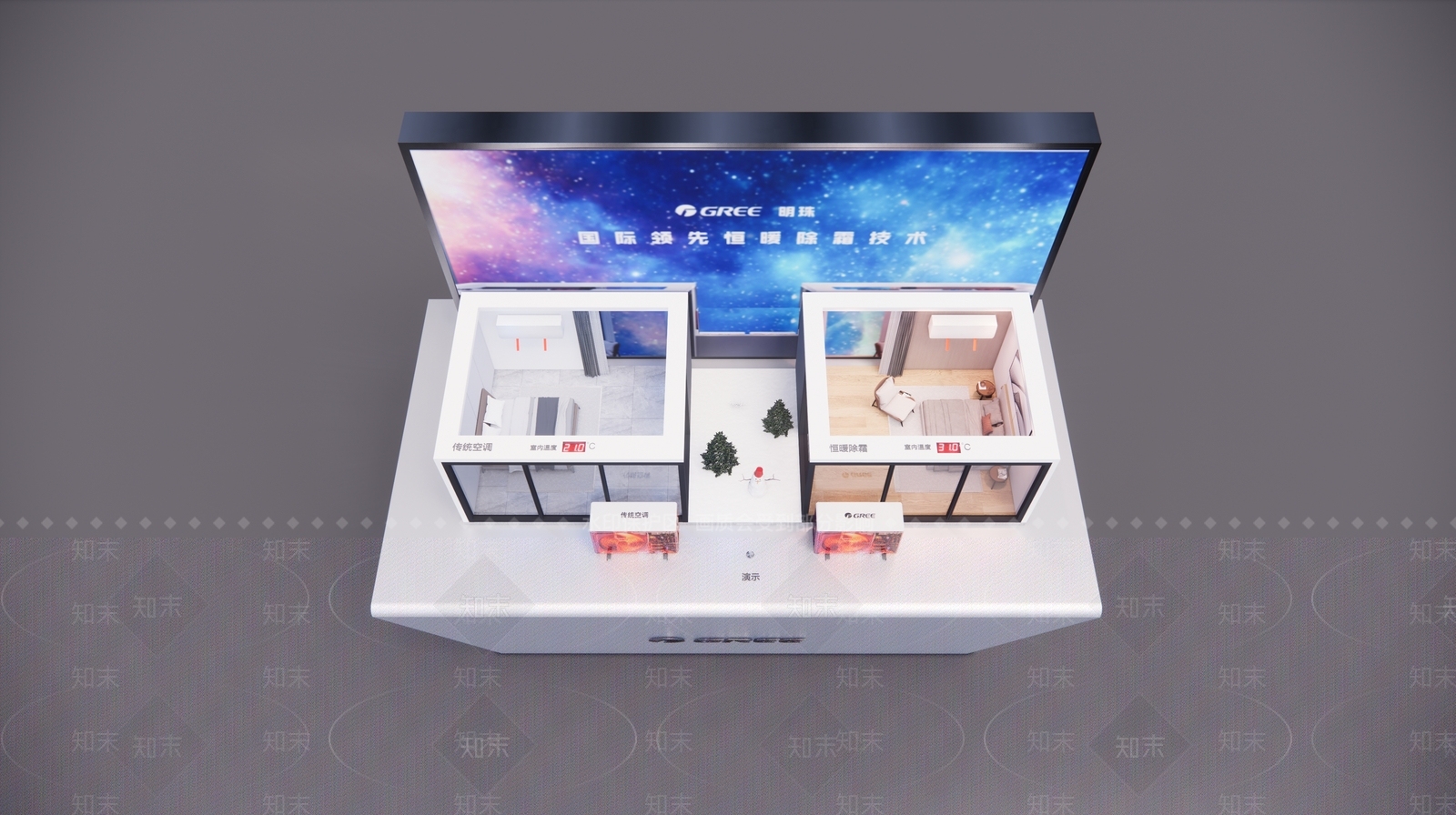 现代科技展台SU模型下载【ID:1136225430】