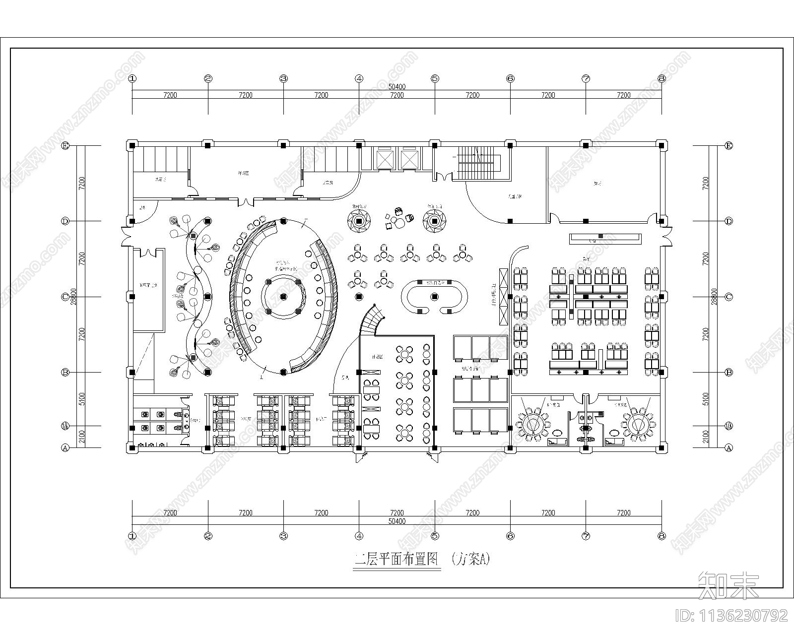 汗蒸SPA会所cad施工图下载【ID:1136230792】