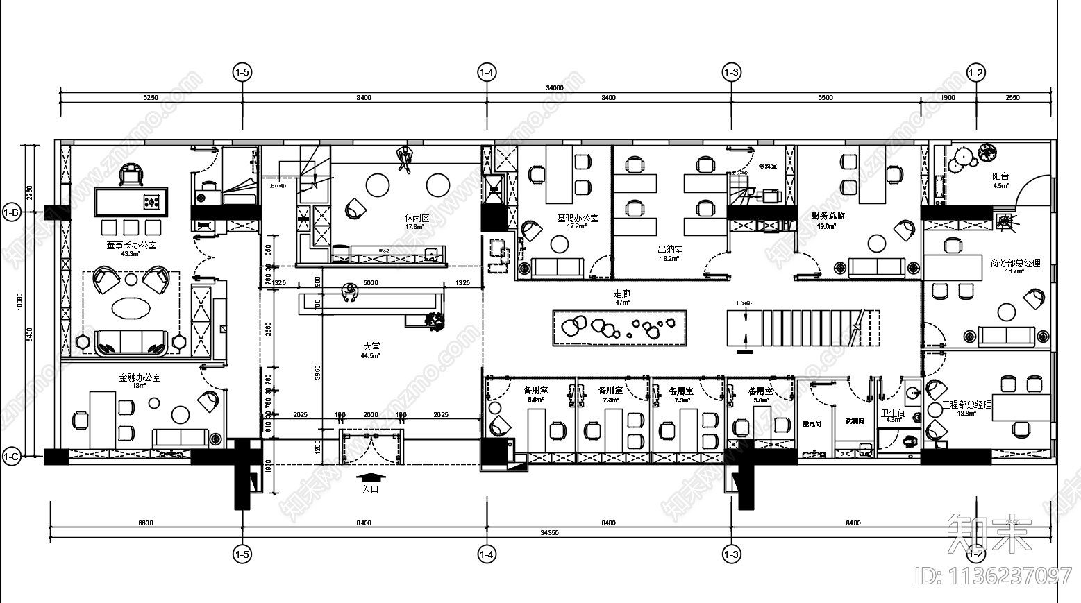 650m²设计建设公司效果图cad施工图下载【ID:1136237097】