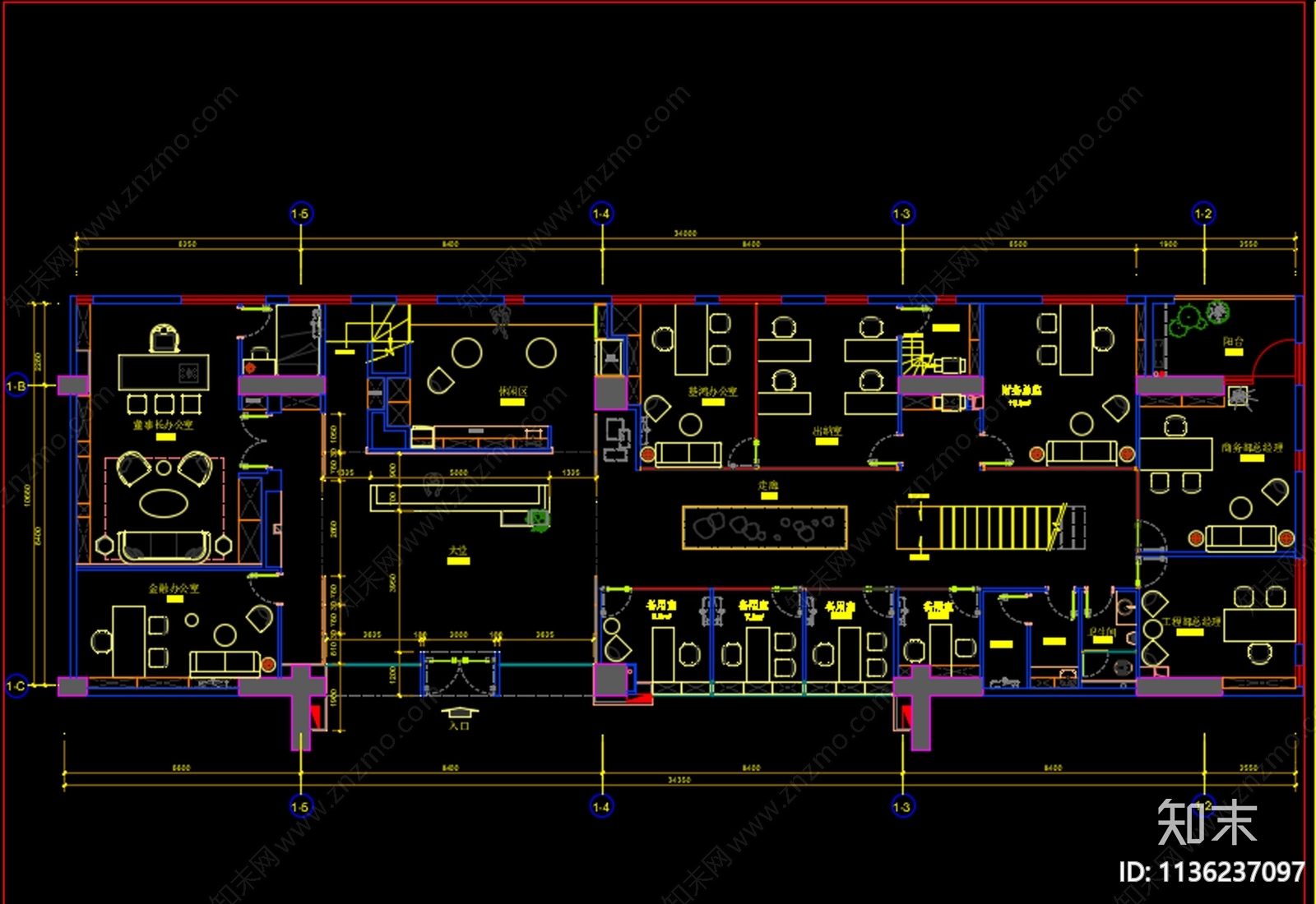 650m²设计建设公司效果图cad施工图下载【ID:1136237097】