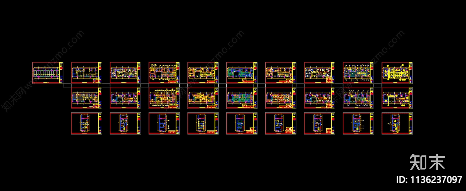 650m²设计建设公司效果图cad施工图下载【ID:1136237097】