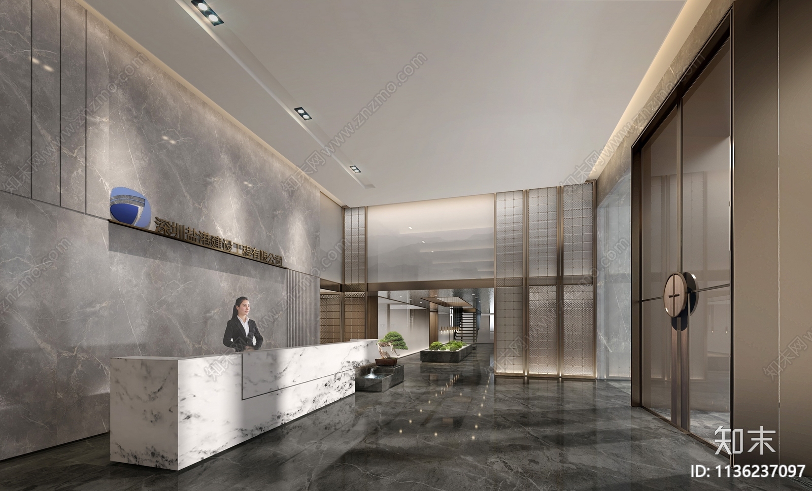 650m²设计建设公司效果图cad施工图下载【ID:1136237097】