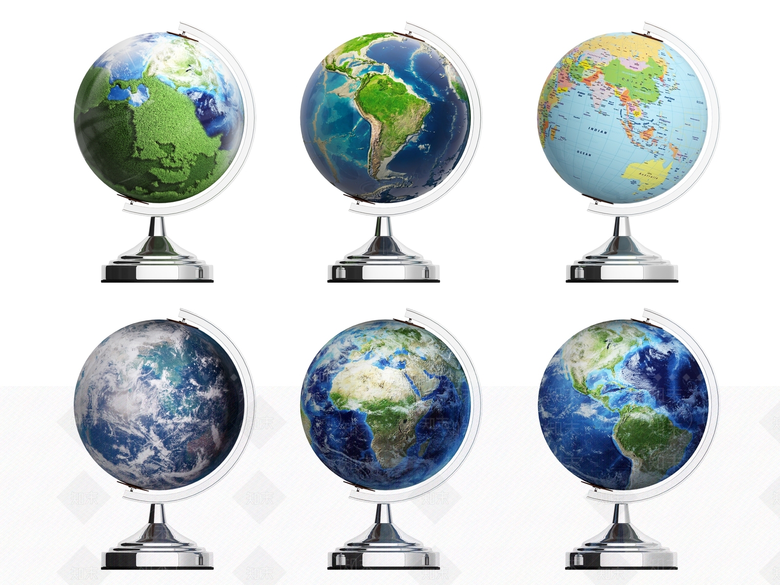 现代地球仪3D模型下载【ID:1136238388】