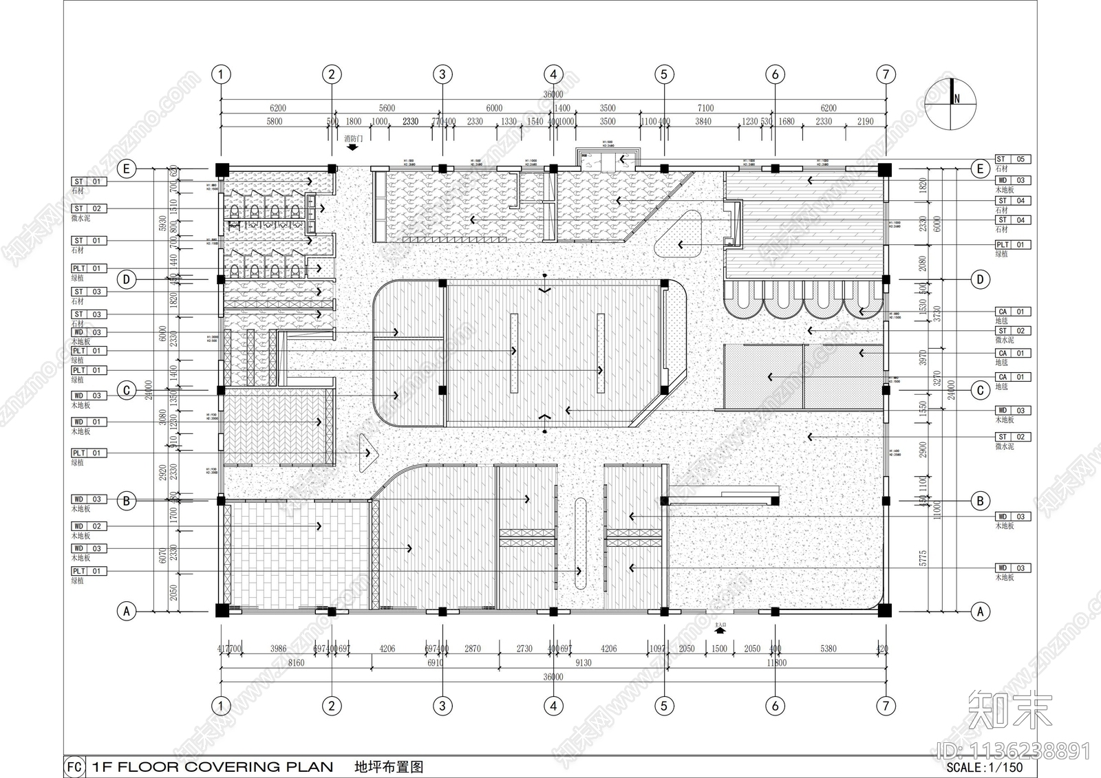 办公空间cad施工图下载【ID:1136238891】
