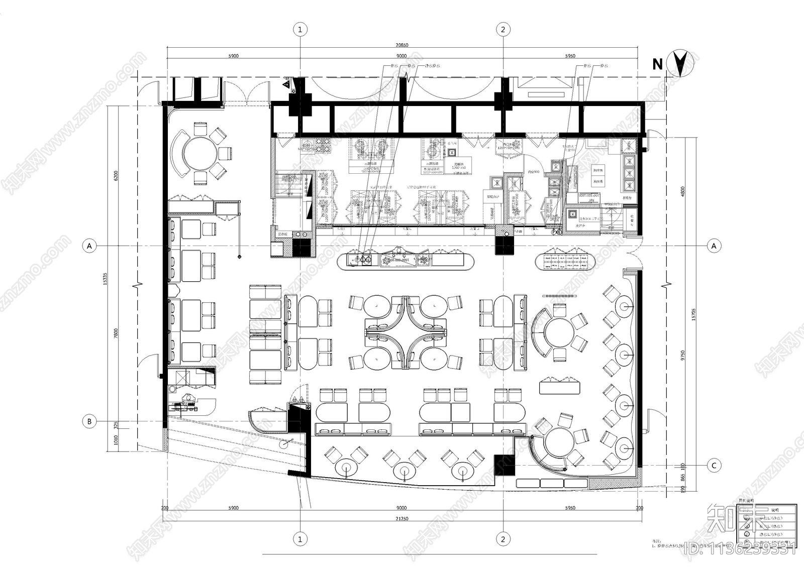 餐厅电气cad施工图下载【ID:1136239331】