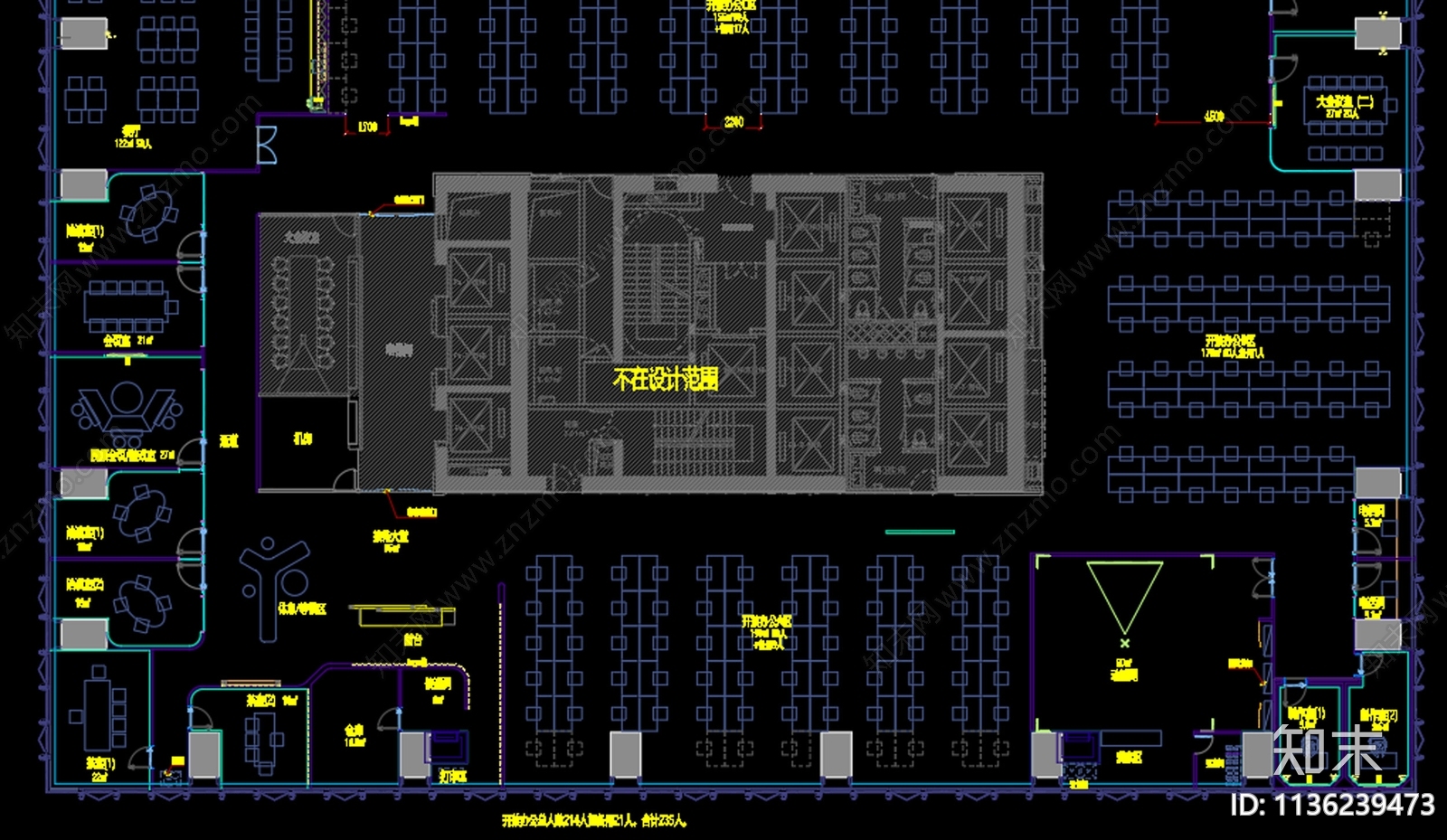 2000m²游戏网络公司办公室效果图施工图下载【ID:1136239473】