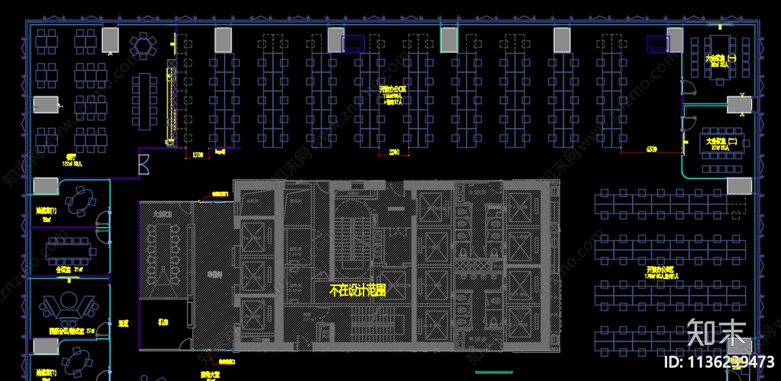 2000m²游戏网络公司办公室效果图施工图下载【ID:1136239473】