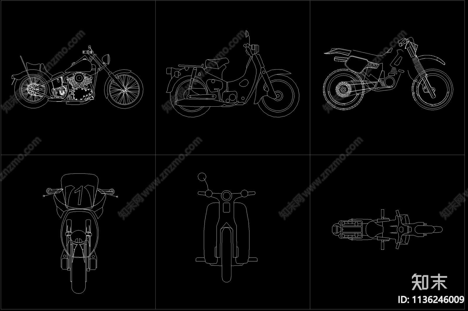 自行车摩托车施工图下载【ID:1136246009】