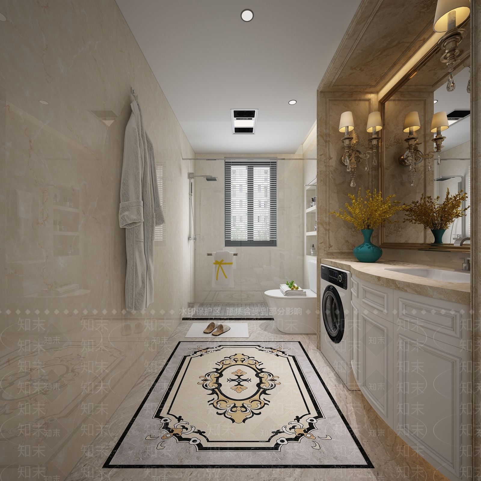 欧式古典卫生间3D模型下载【ID:1136256587】