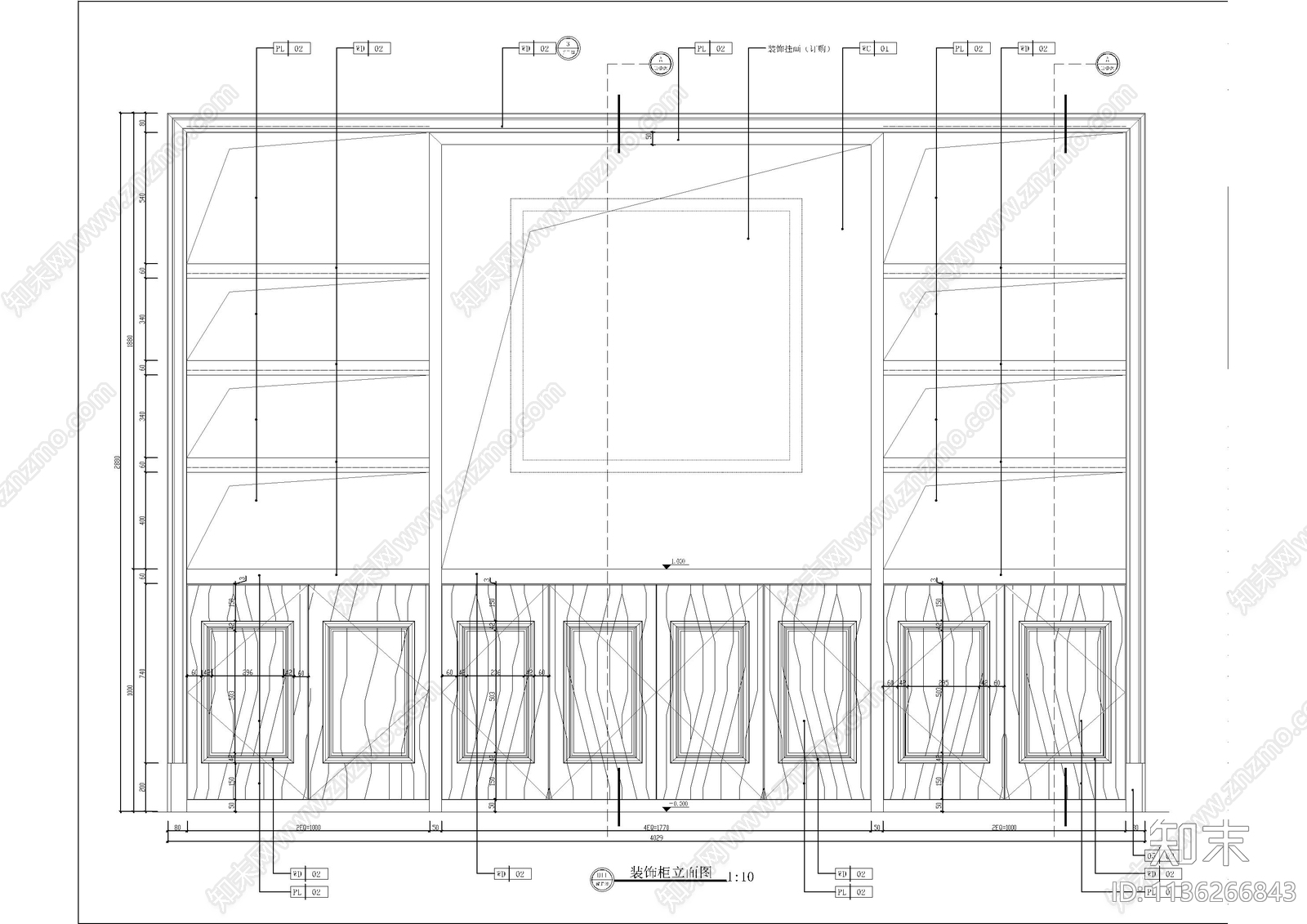 装饰柜柜体节点大样cad施工图下载【ID:1136266843】
