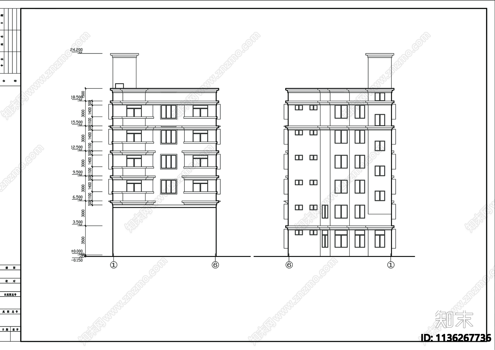 自建别墅建筑cad施工图下载【ID:1136267736】