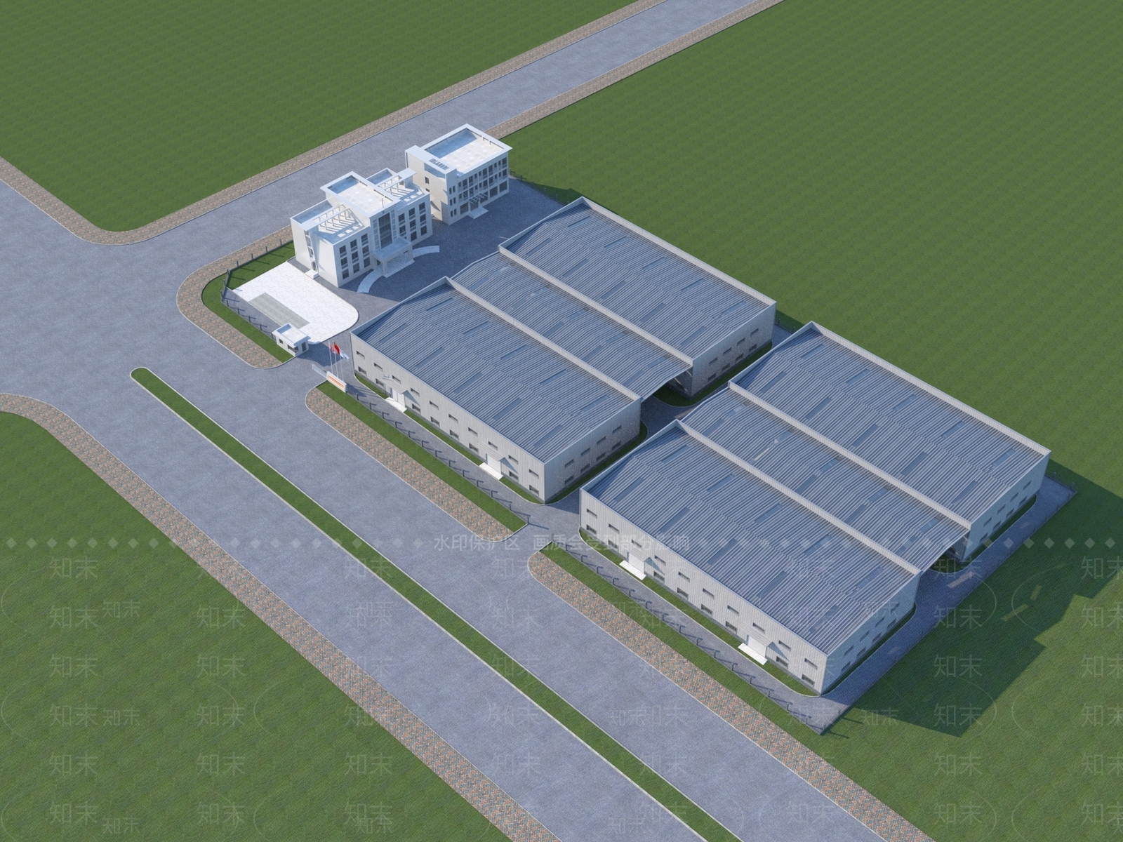 现代工业厂房3D模型下载【ID:1136269355】