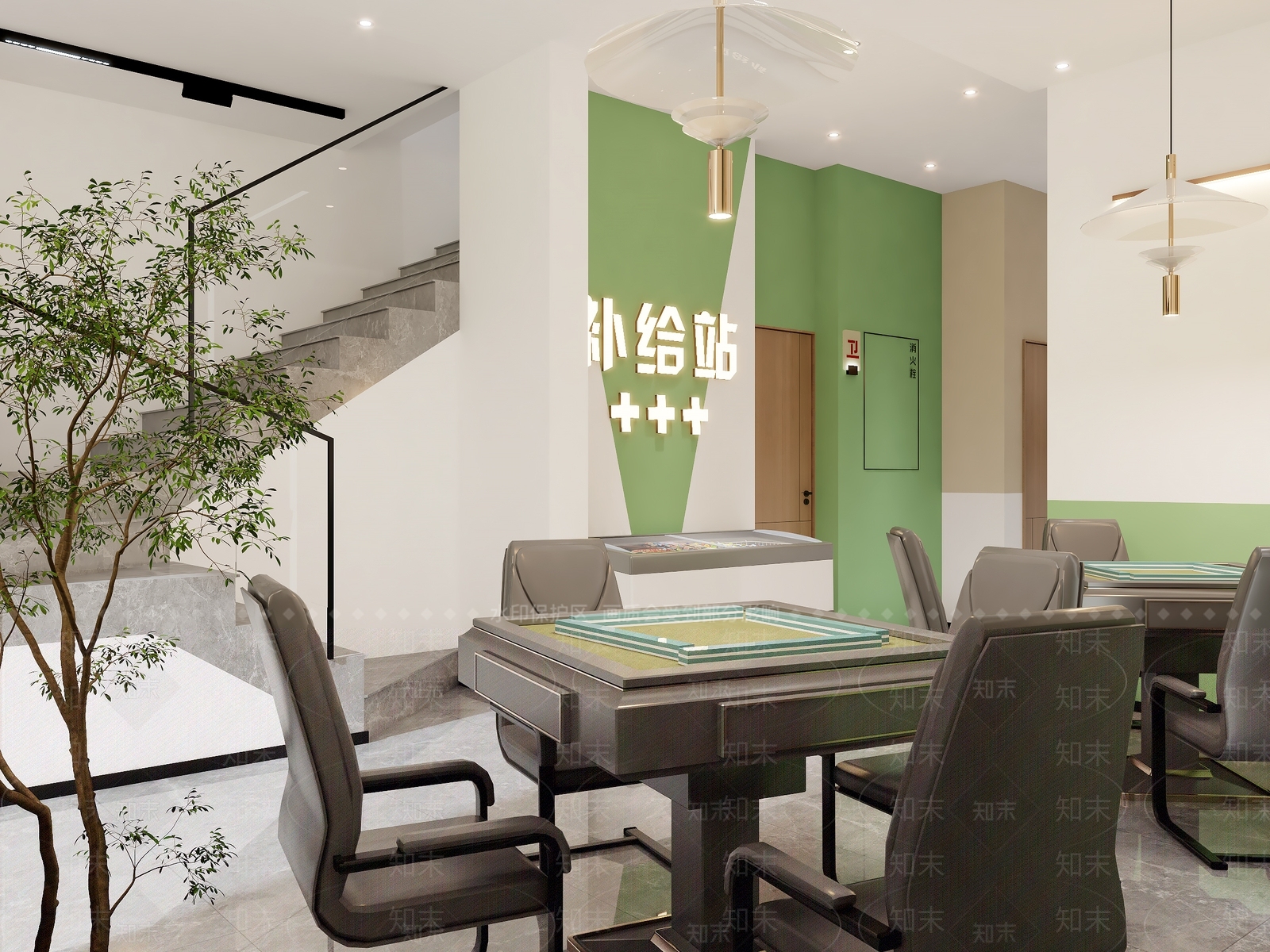 现代棋牌室3D模型下载【ID:1136271494】