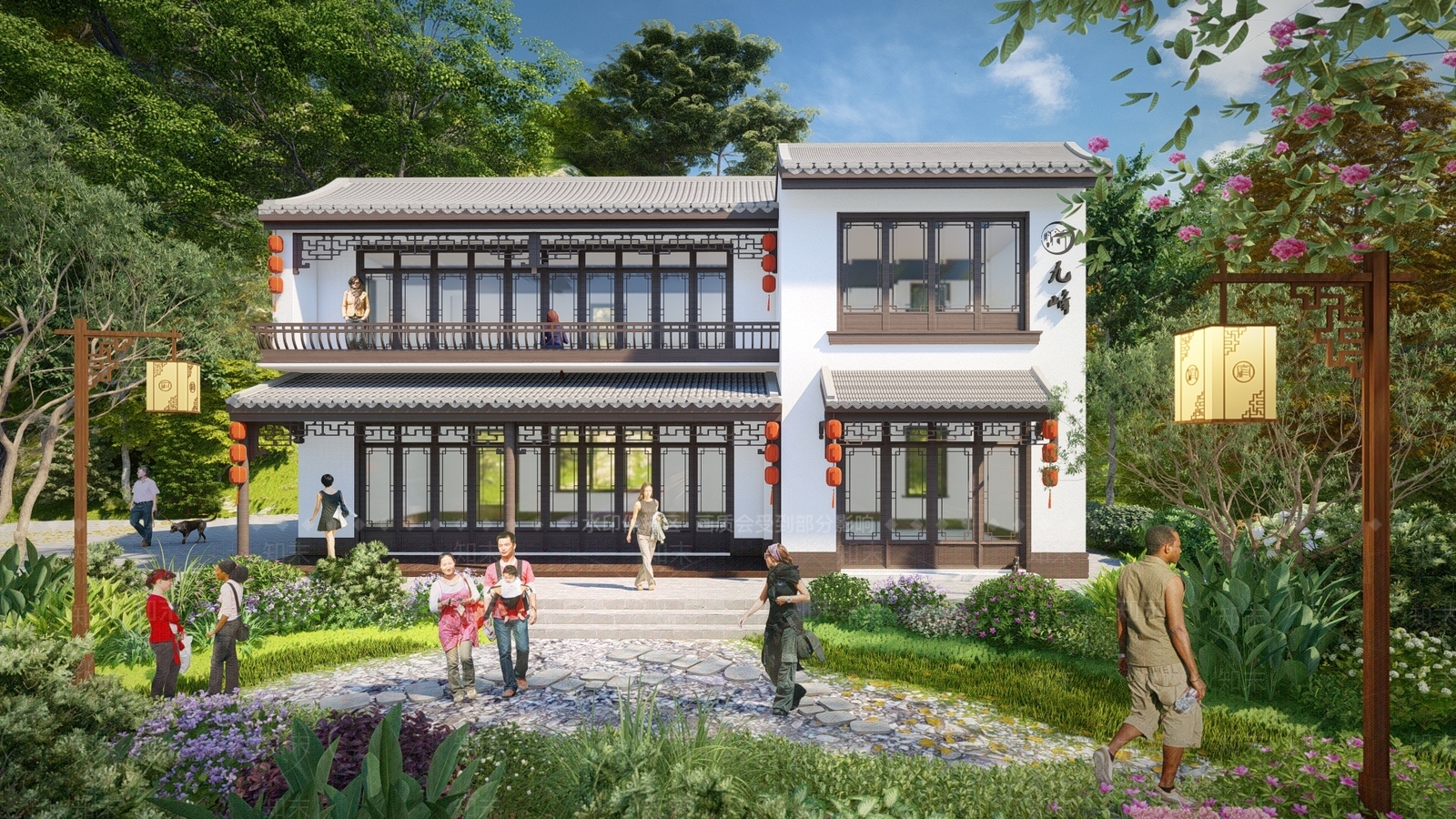 新中式乡村民房SU模型下载【ID:1136272662】