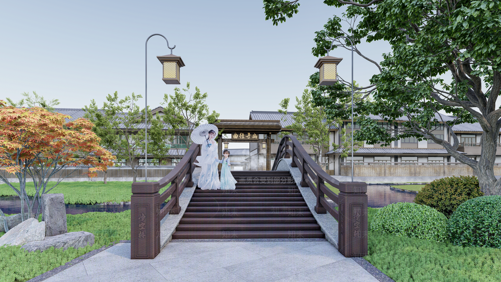 新中式景观桥3D模型下载【ID:1136275205】