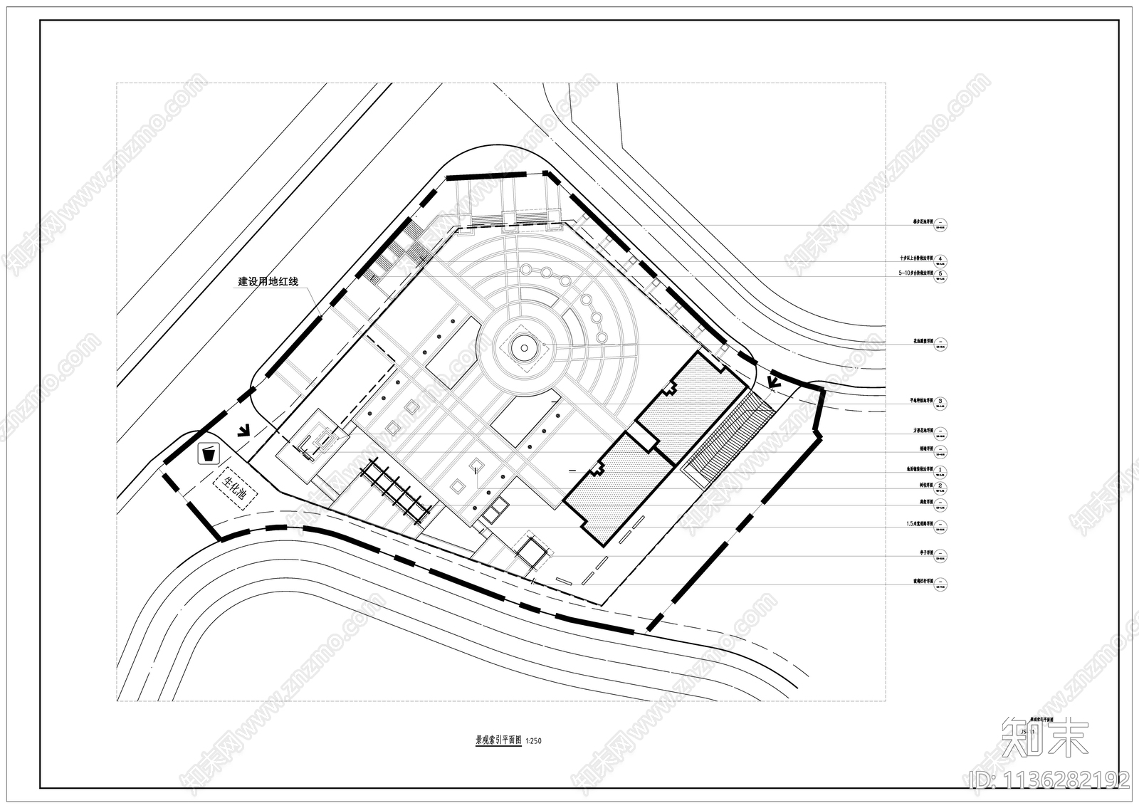 广场景观cad施工图下载【ID:1136282192】