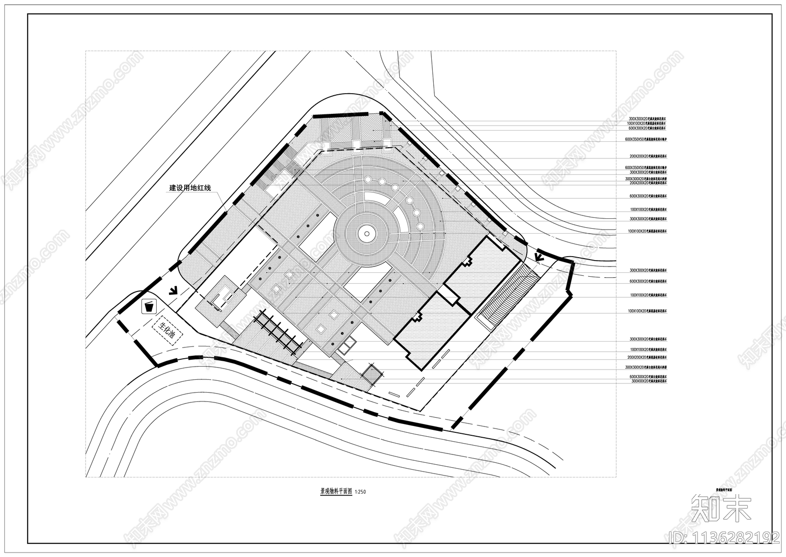 广场景观cad施工图下载【ID:1136282192】