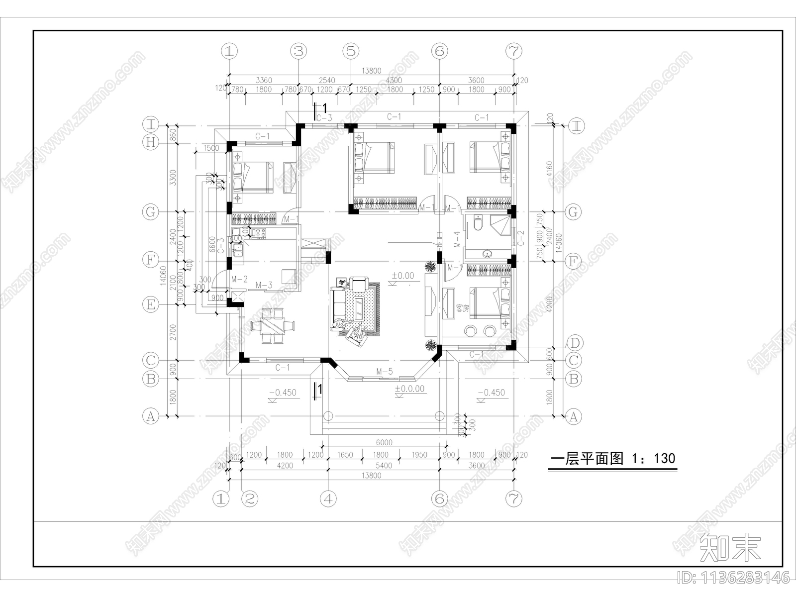 240套自建房别墅建筑cad施工图下载【ID:1136283146】