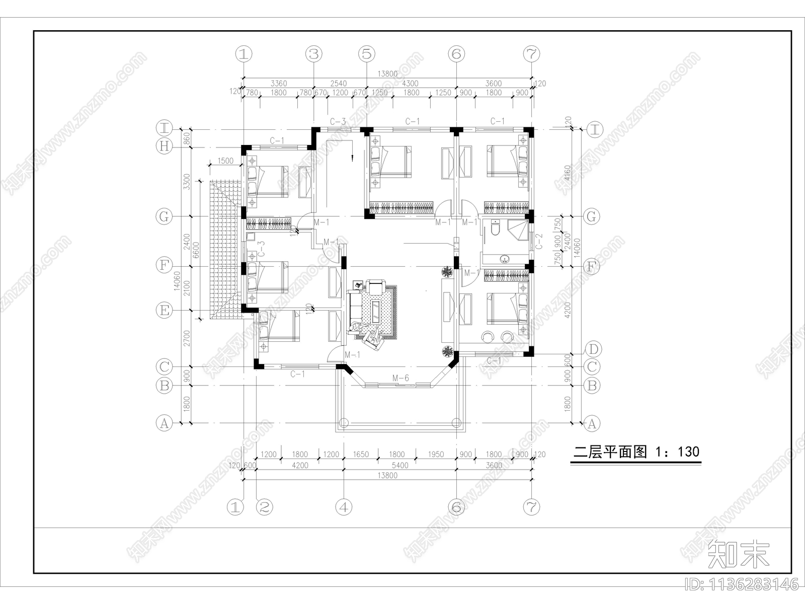 240套自建房别墅建筑cad施工图下载【ID:1136283146】