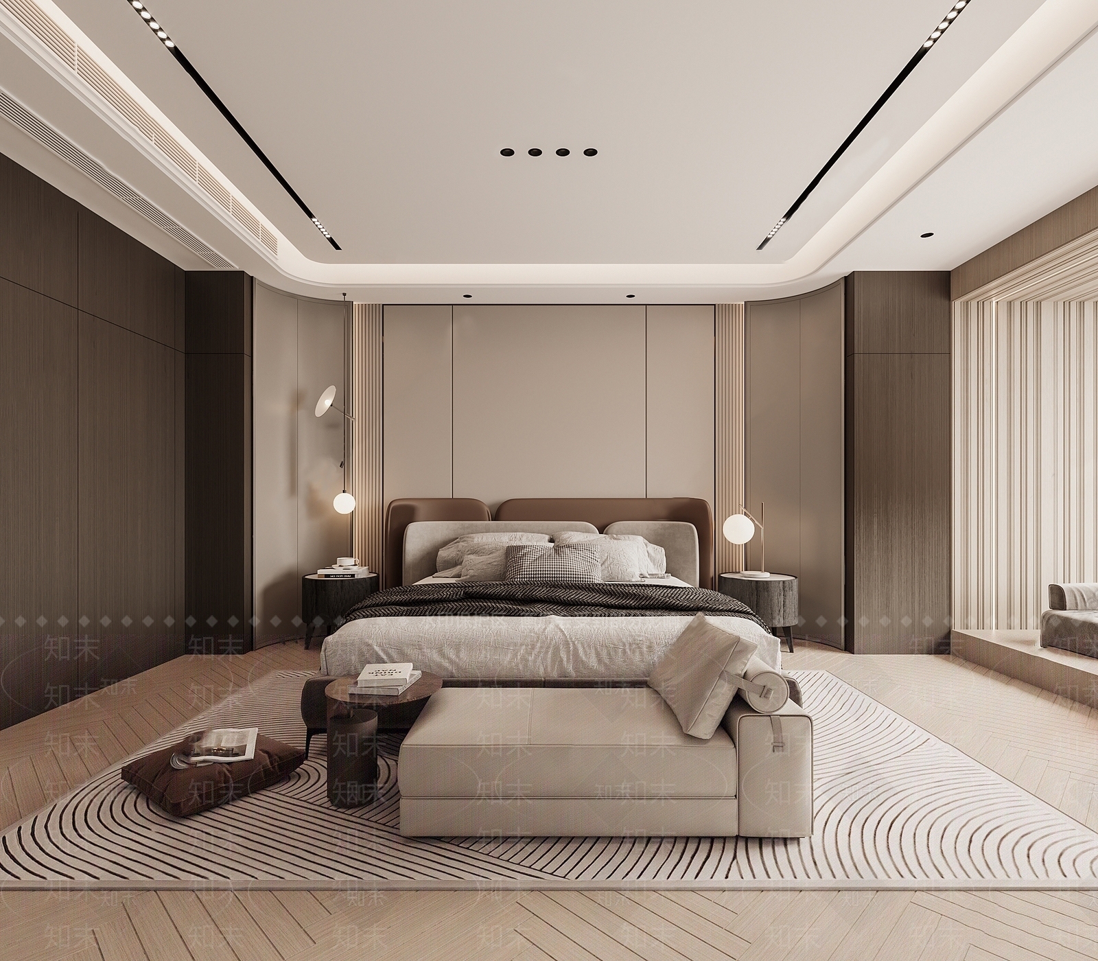 现代主卧室设计SU模型精品下载_SketchUp模型_知末网