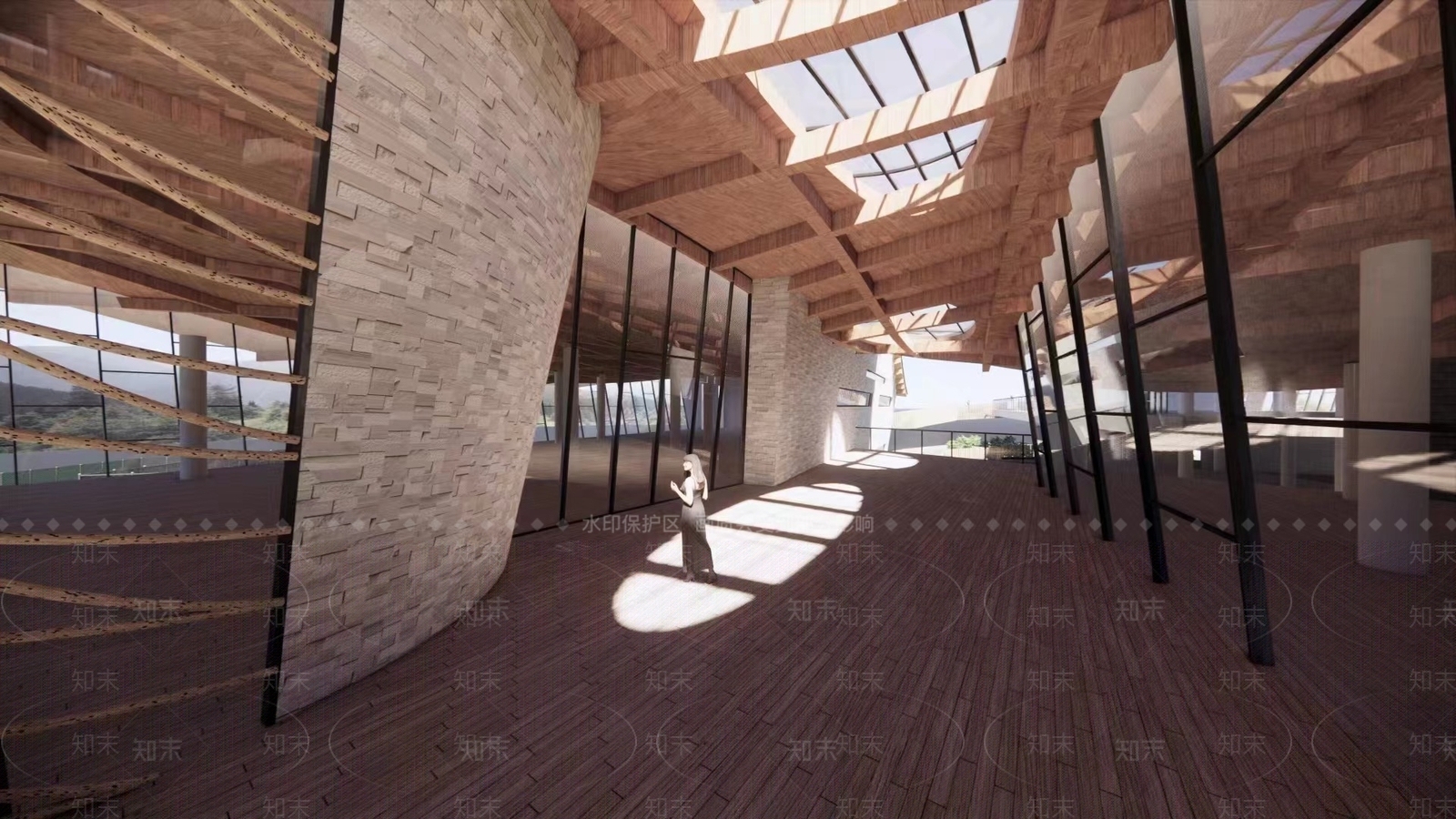 新中式展览馆建筑SU模型下载【ID:1136284932】
