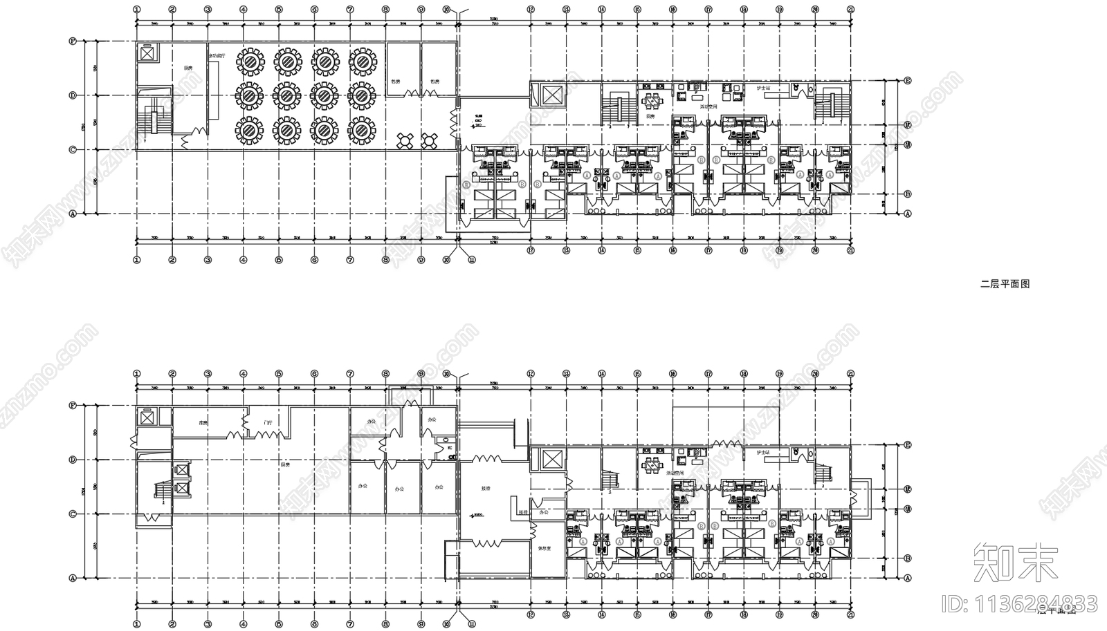 疗养院建筑施工图下载【ID:1136284833】