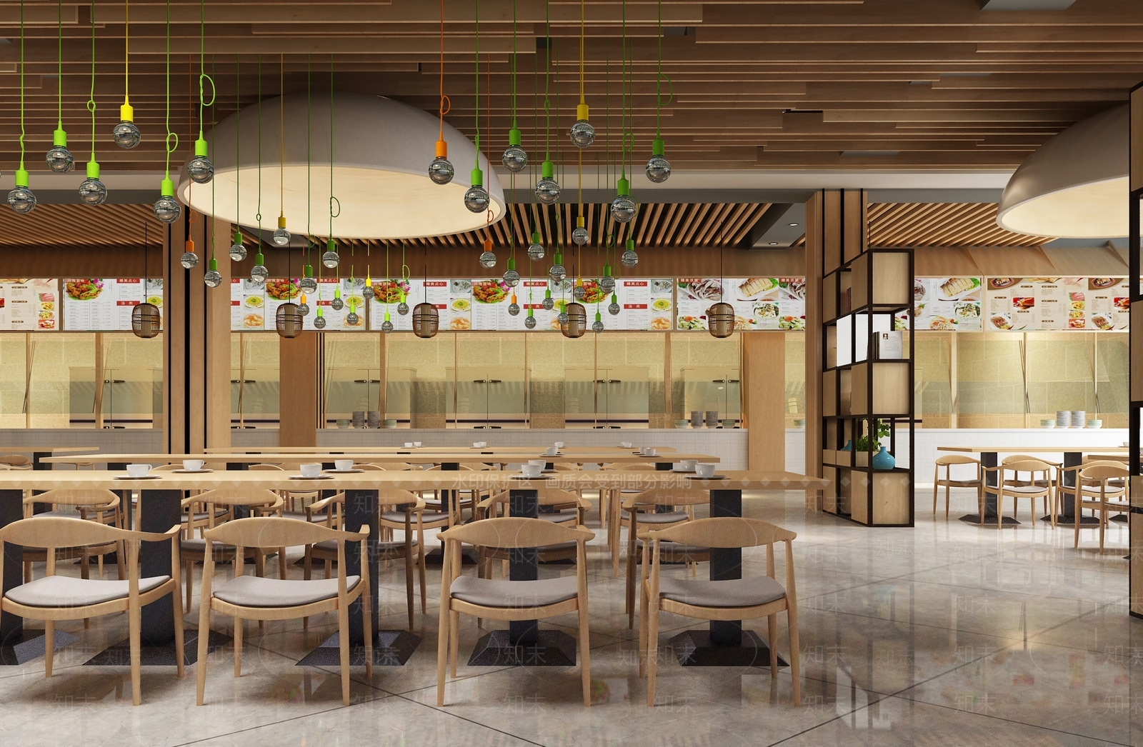 现代学校食堂3D模型下载【ID:1136286016】