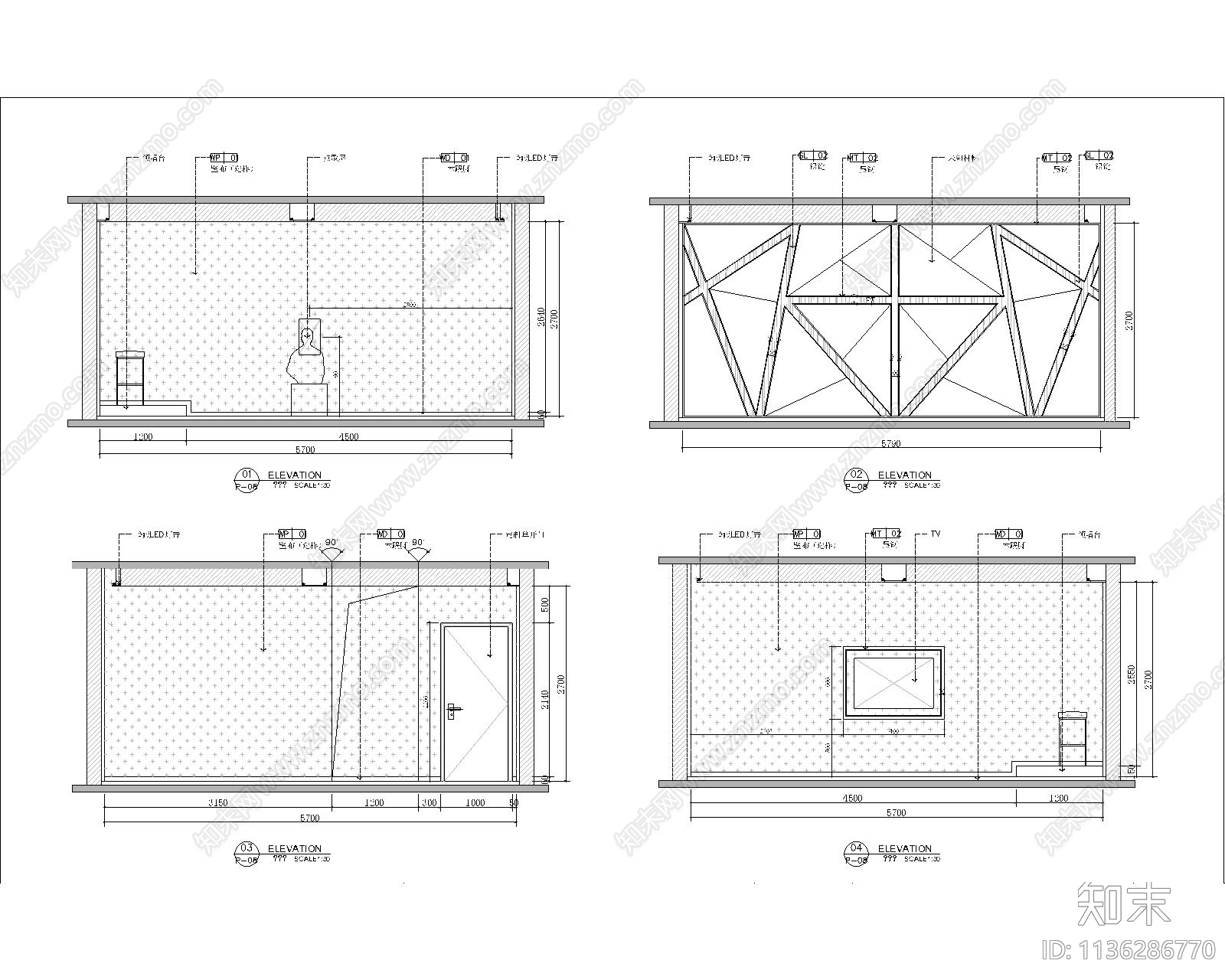 中餐包间和KTV包间效果图cad施工图下载【ID:1136286770】