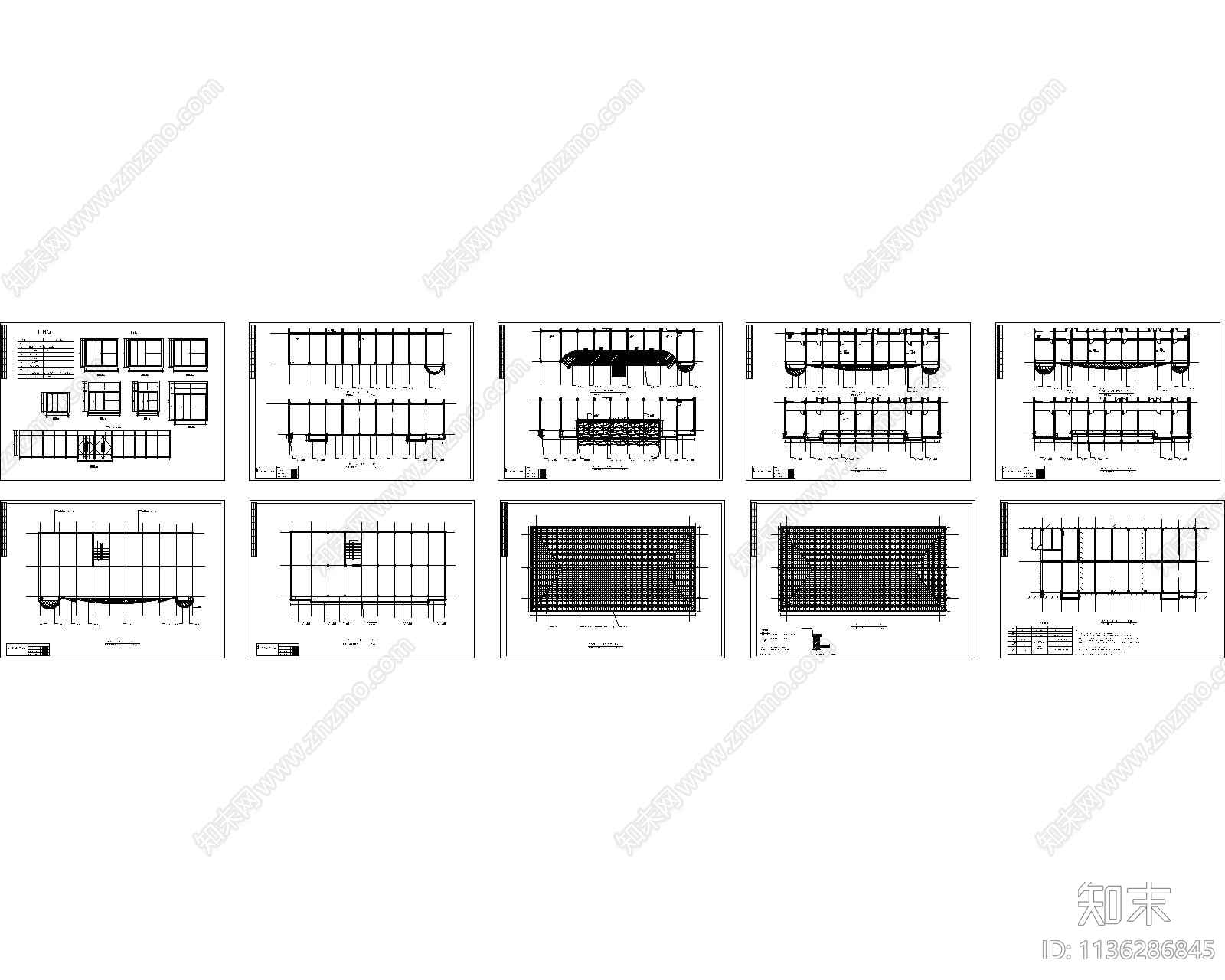 办公楼建筑cad施工图下载【ID:1136286845】