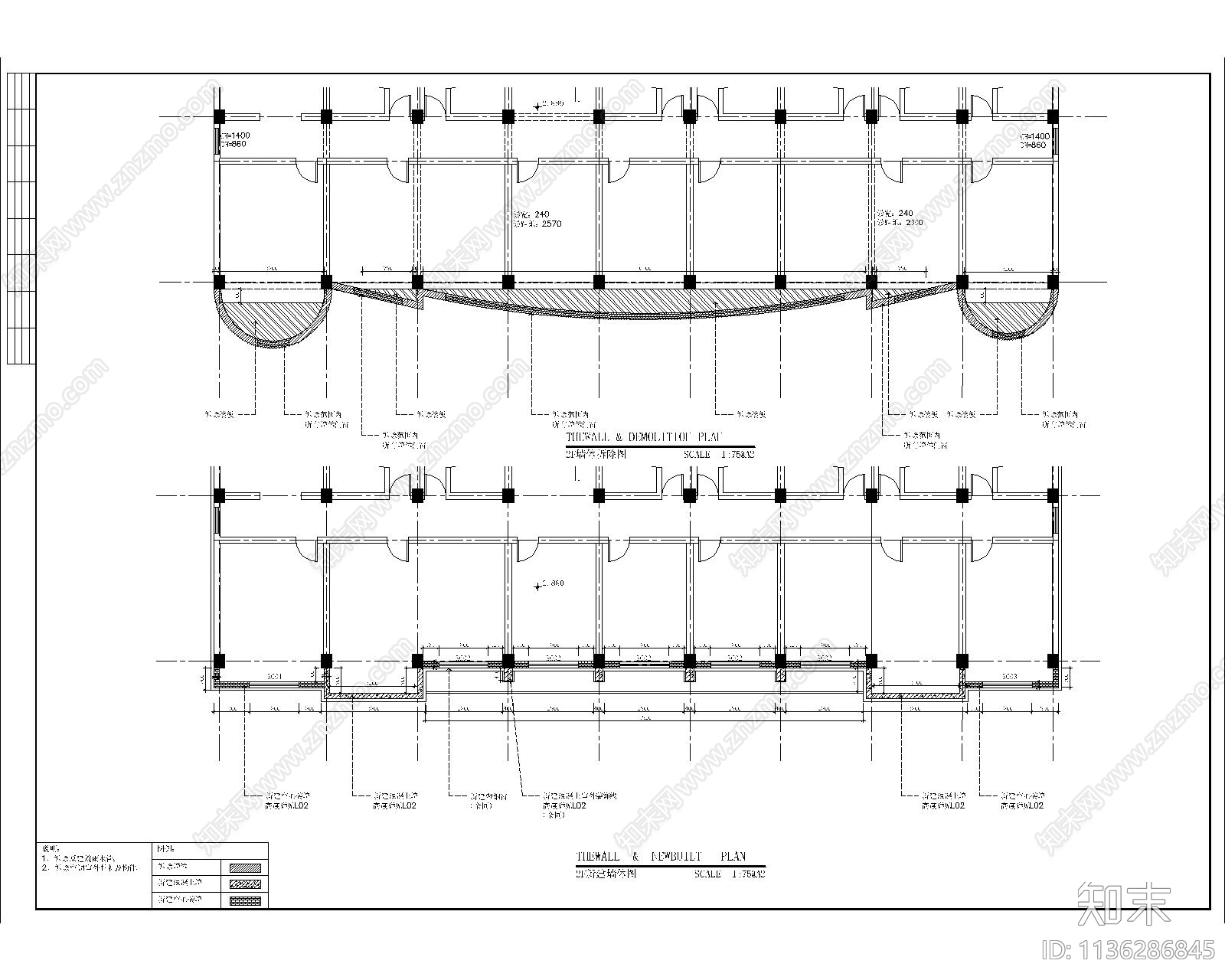 办公楼建筑cad施工图下载【ID:1136286845】
