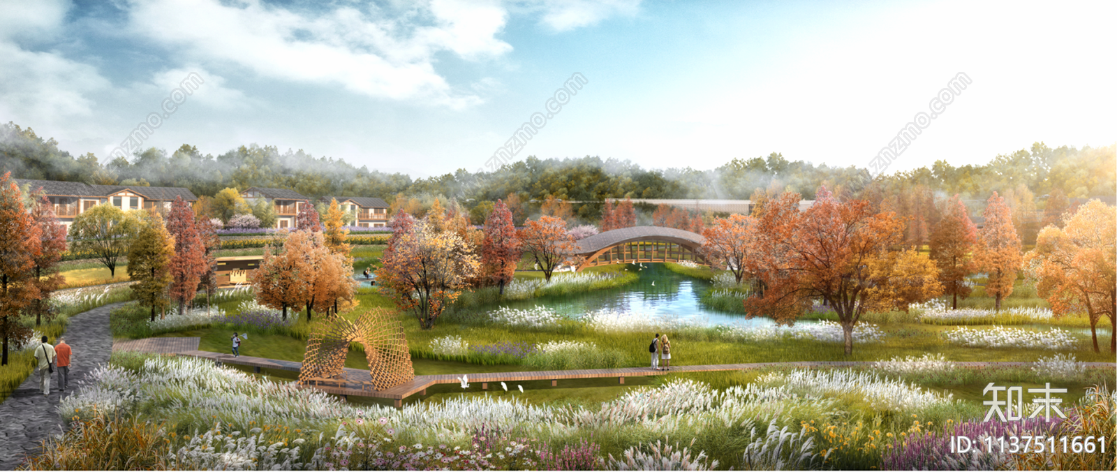 梁滩河滨水休闲景观cad施工图下载【ID:1137511661】