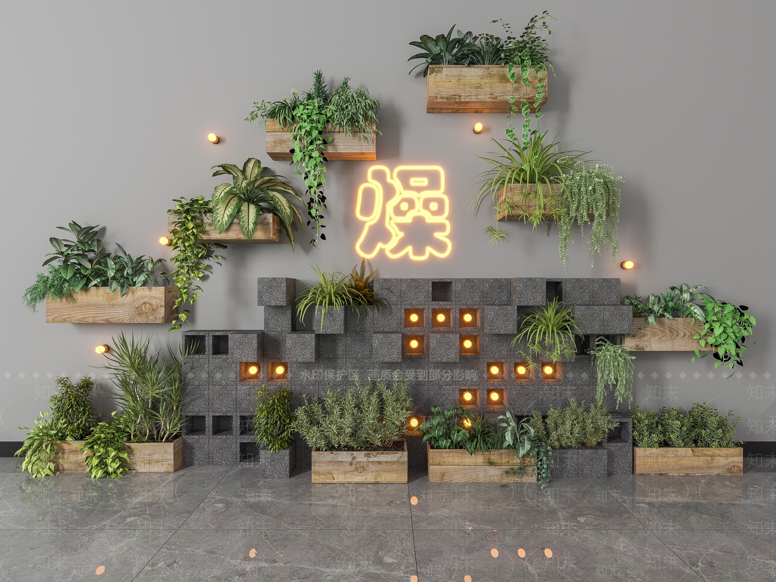 现代花箱3D模型下载【ID:1136290031】